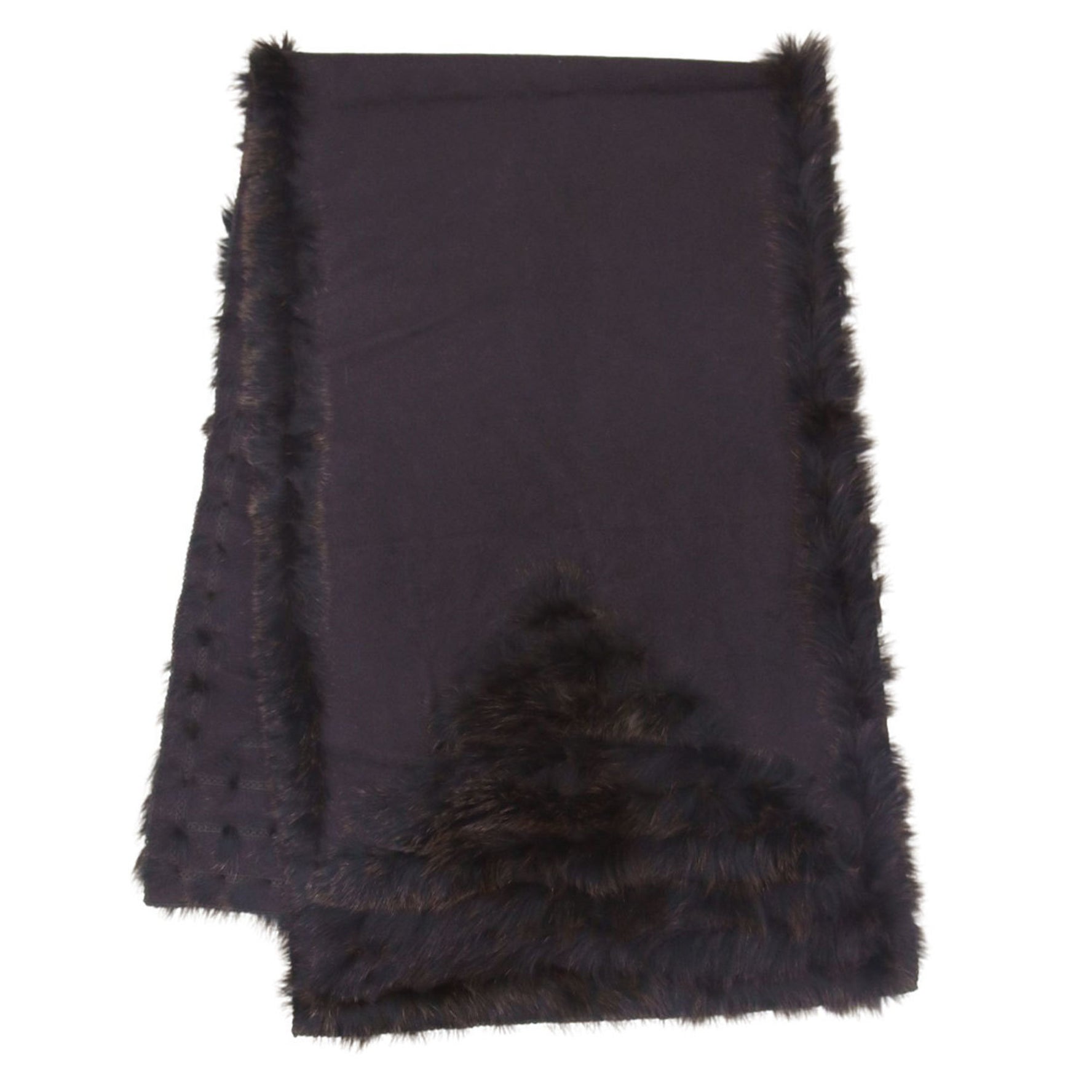 FENDI scarf dark brown size:TU cashmere with fox fur