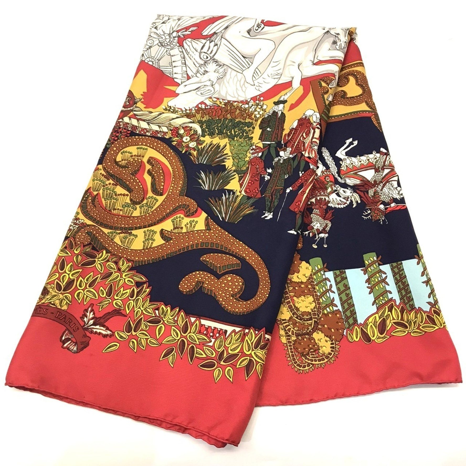 Hermes Hermès Carré 90 "LE PARADIS DU ROY" scarf/muffler in red and multicolor