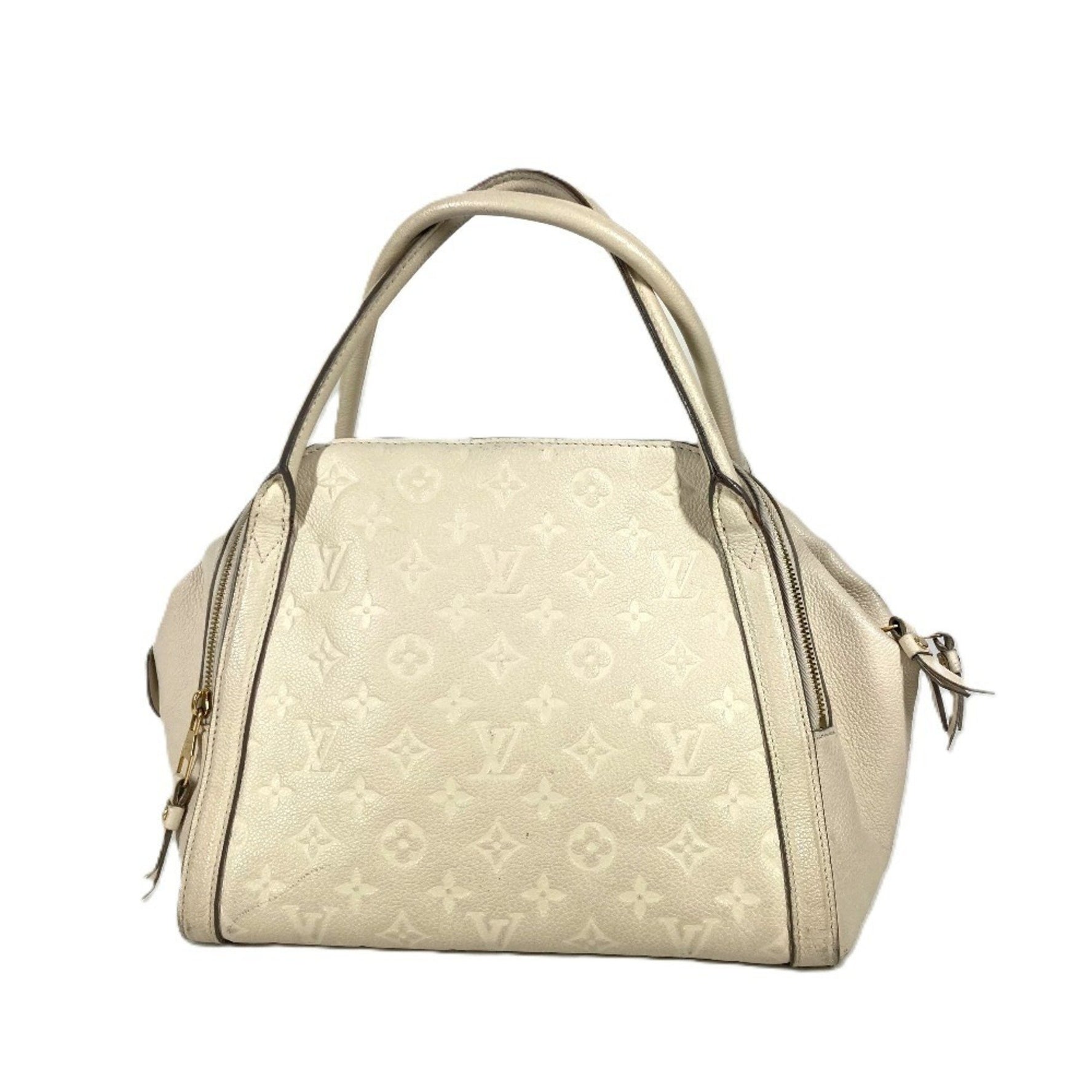 Louis Vuitton Monogram Empreinte Marais MM Tote Bag Shoulder Handbag Leather Neige White