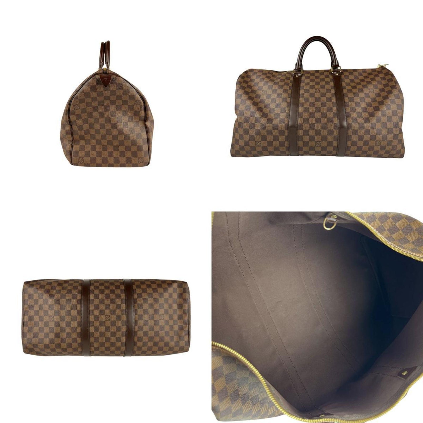 Louis Vuitton Boston Bag Damier Keepall 50 Canvas Men's