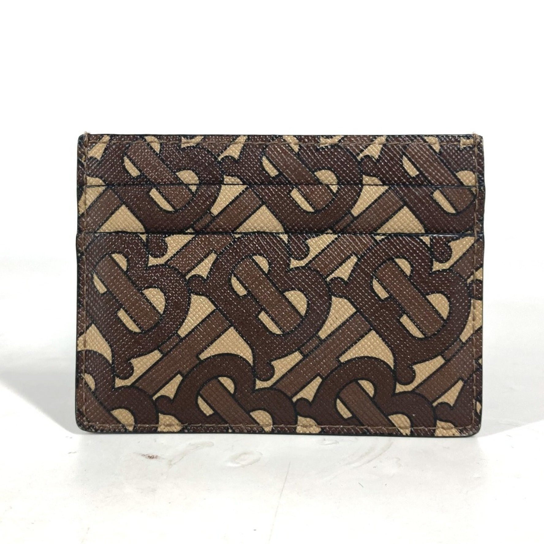 BURBERRY TB Business Card Holder Pass Case Holder/Card Leather Men's