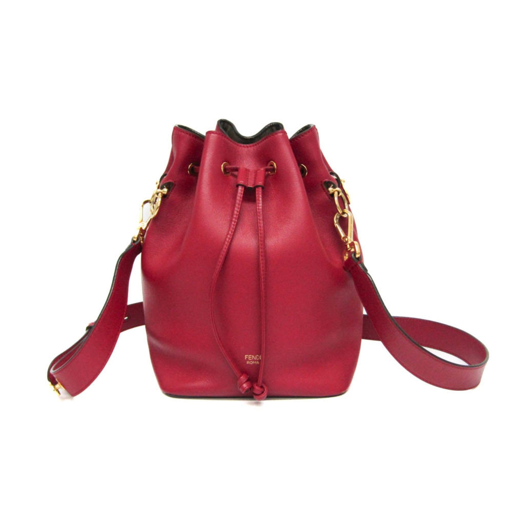 Fendi Mon Tresor Leather Shoulder Bag Red Color