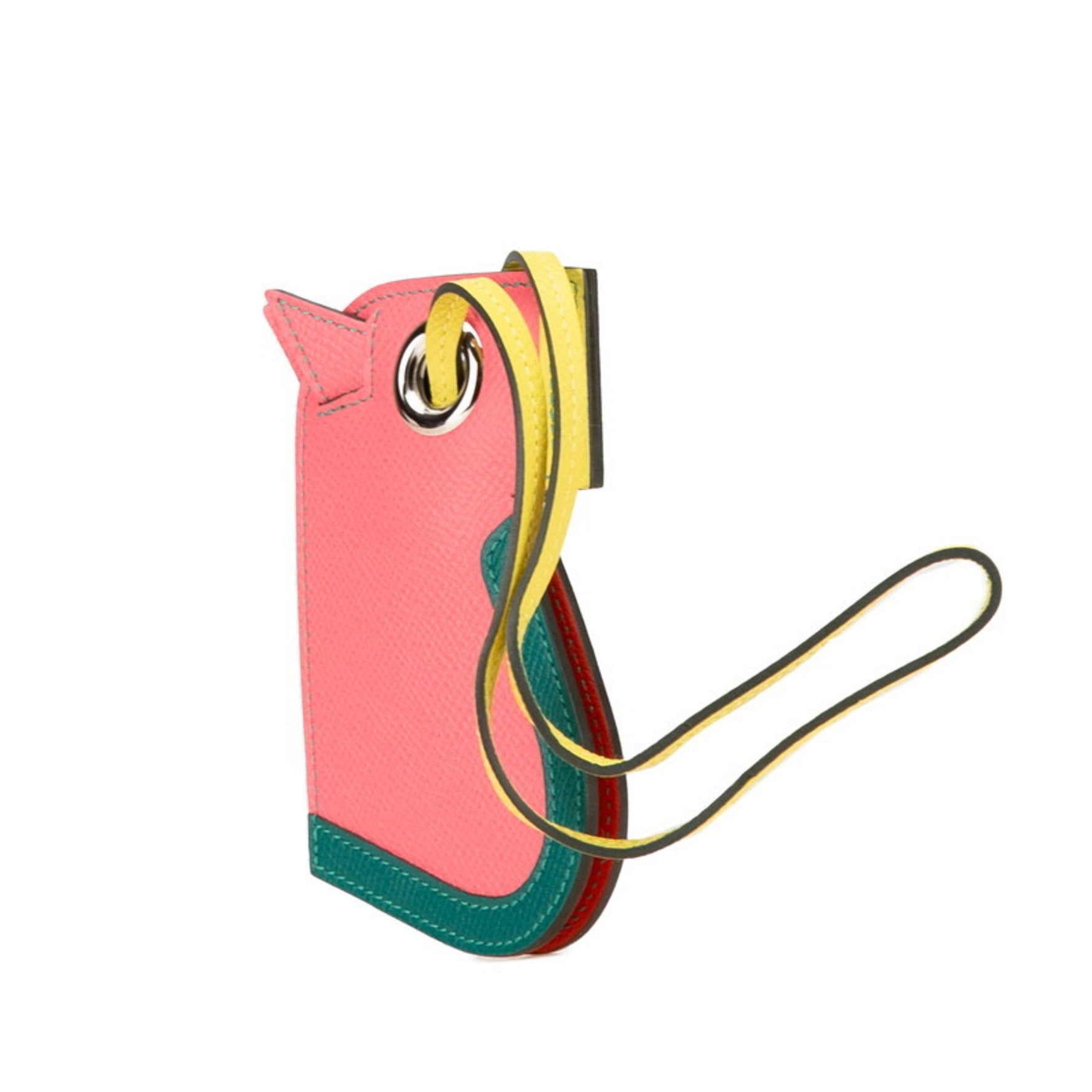 Hermes Camayle Horse Keychain Bag Charm Rose Azalee Malachite Epsom Leather