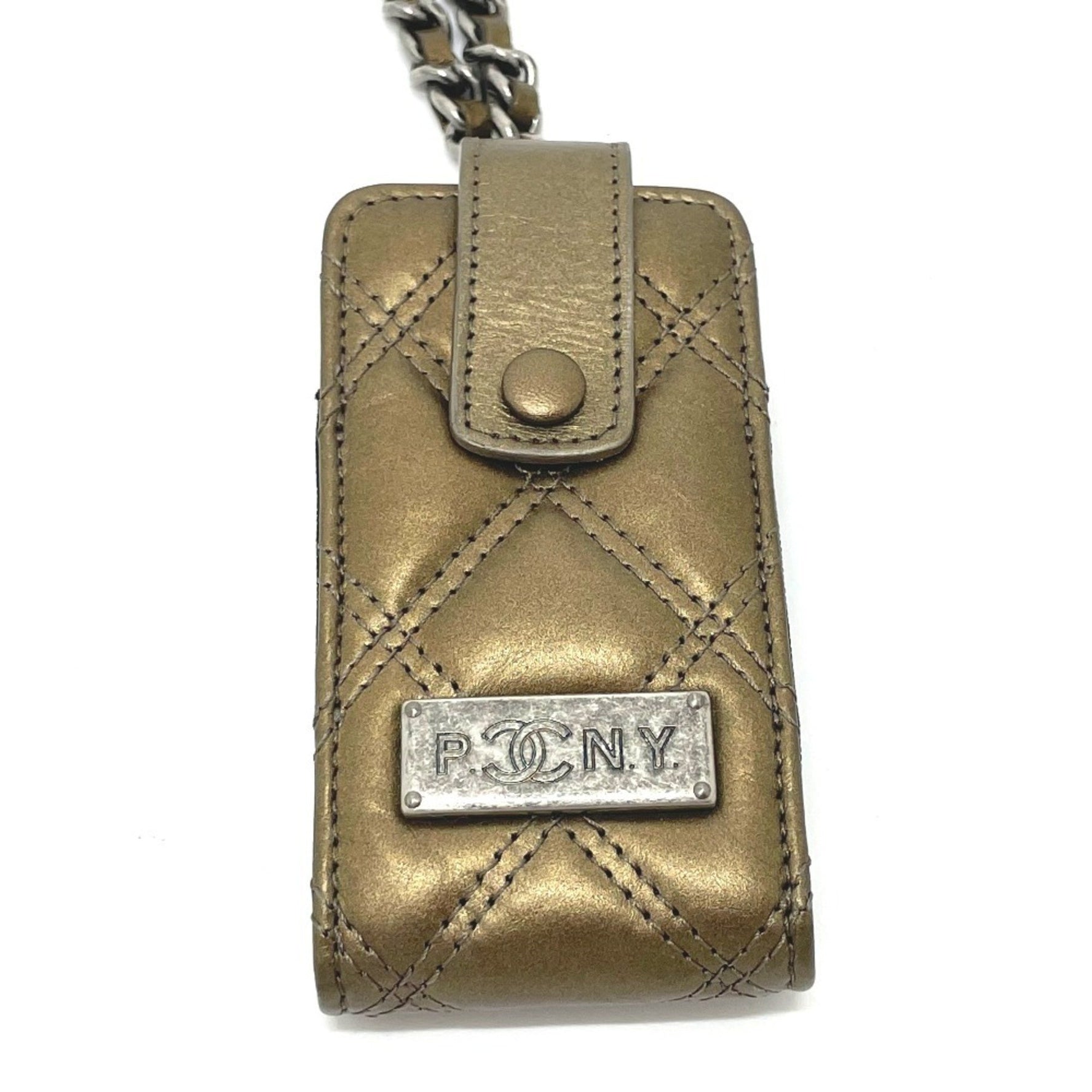 CHANEL Matelasse Paris New York Multi-Case Mini Chain Shoulder Bag, Leather, and Silver Hardware