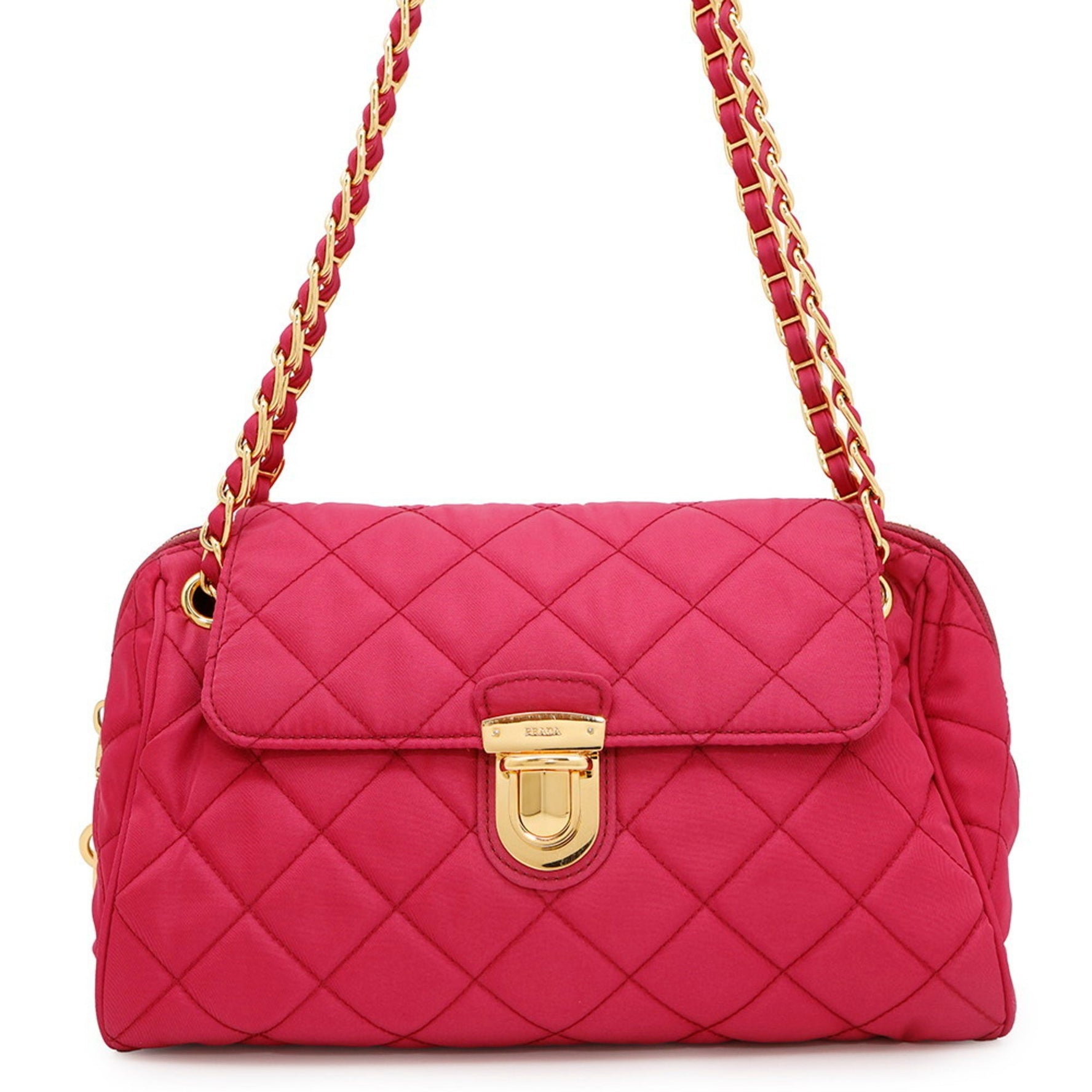 Prada Chain Shoulder Bag in Quilted Nylon BR4965 PRADA