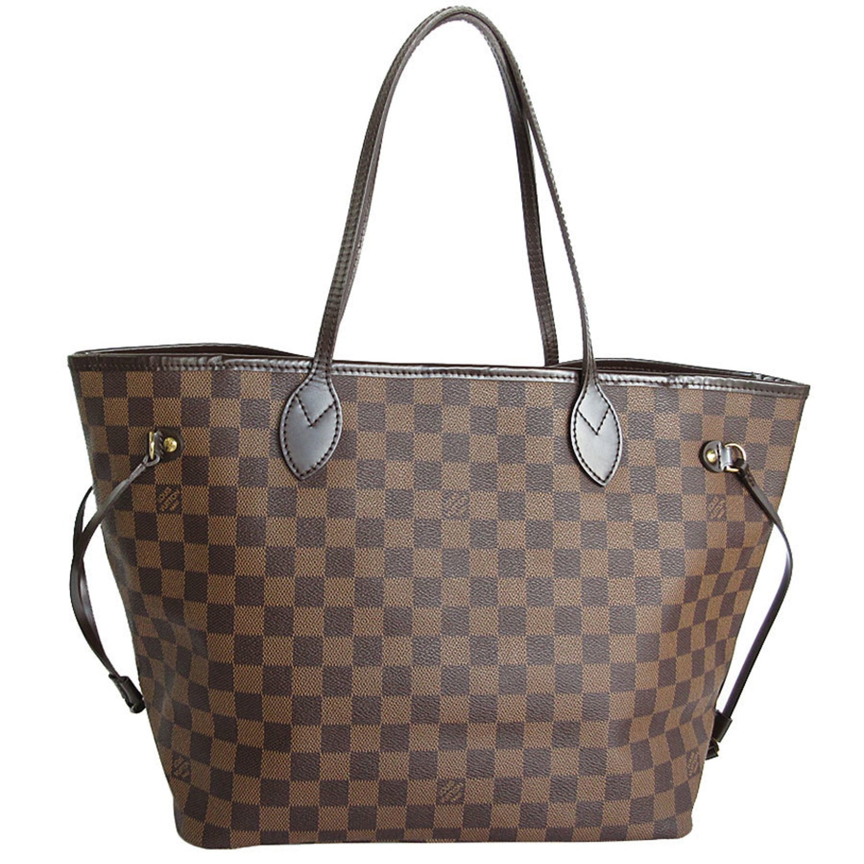 Louis Vuitton Tote Bag Damier Neverfull MM Leather Brown Gold