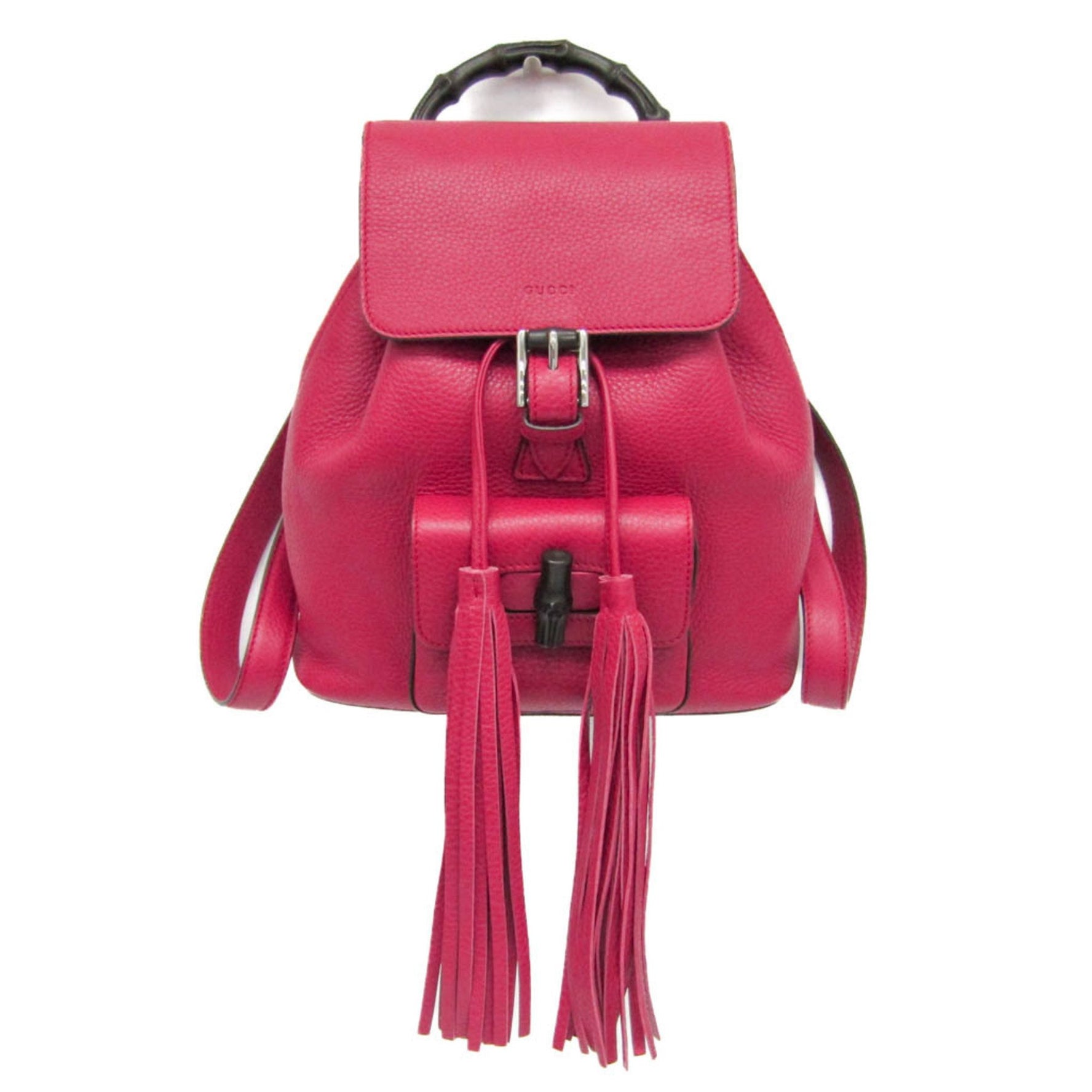 Gucci Bamboo Leather,Bamboo Backpack Pink Red