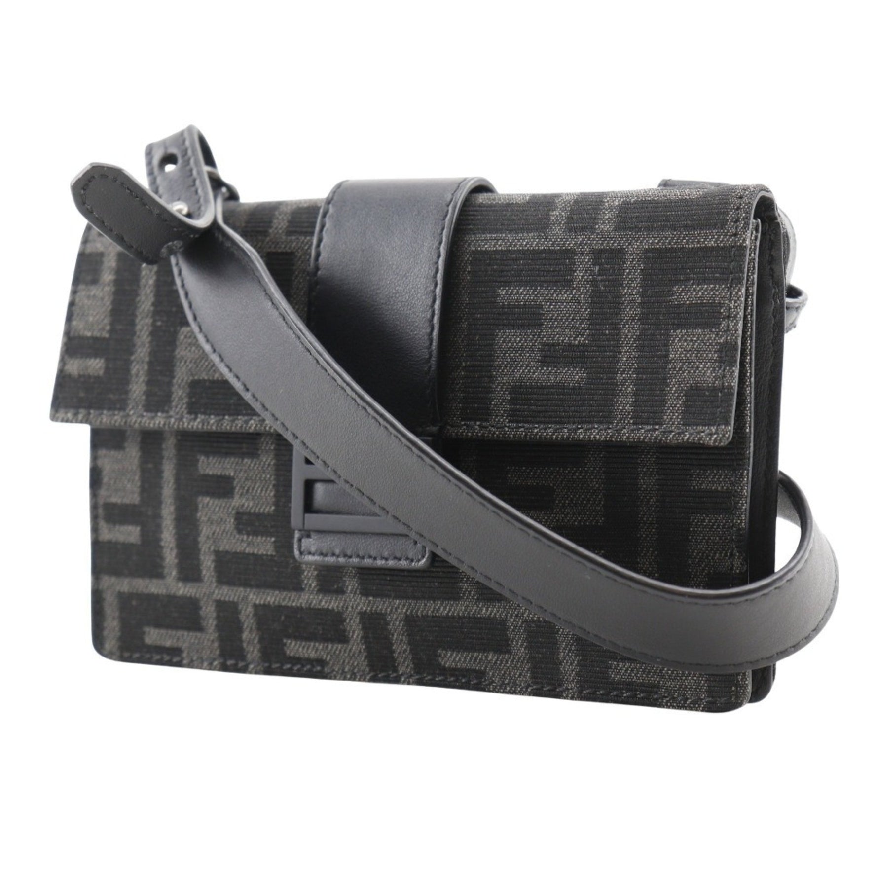 FENDI Marsupio Baguette Shoulder Bag Clutch Nylon Canvas x Leather Type