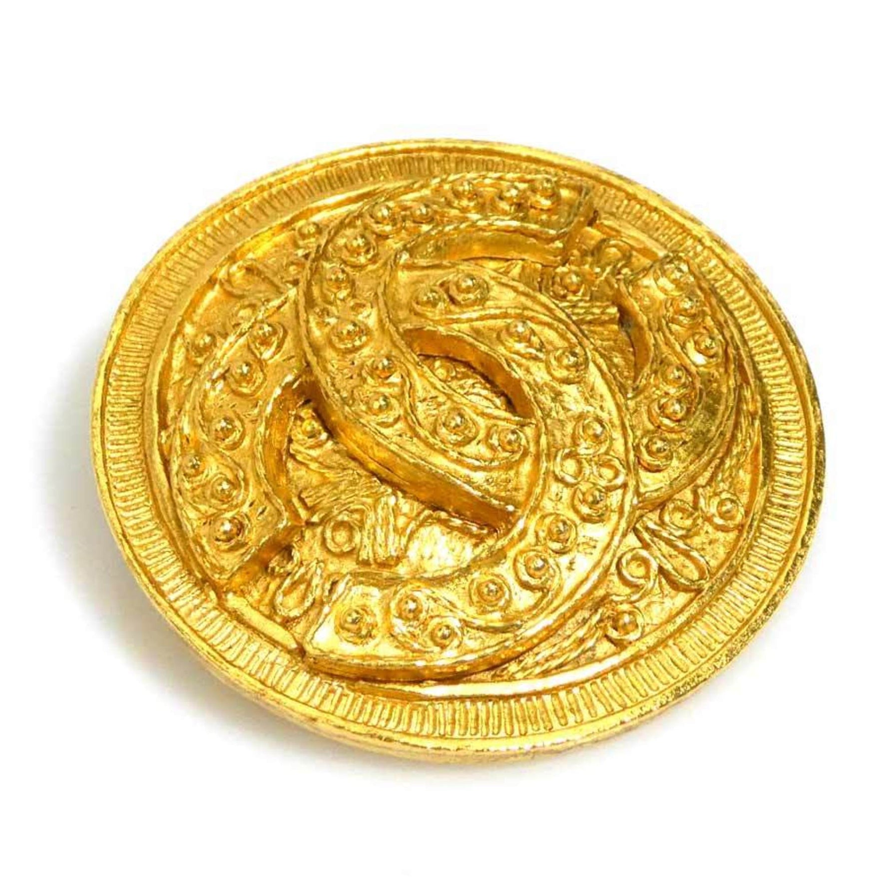 CHANEL Brooch Coco Mark Metal Gold Women's