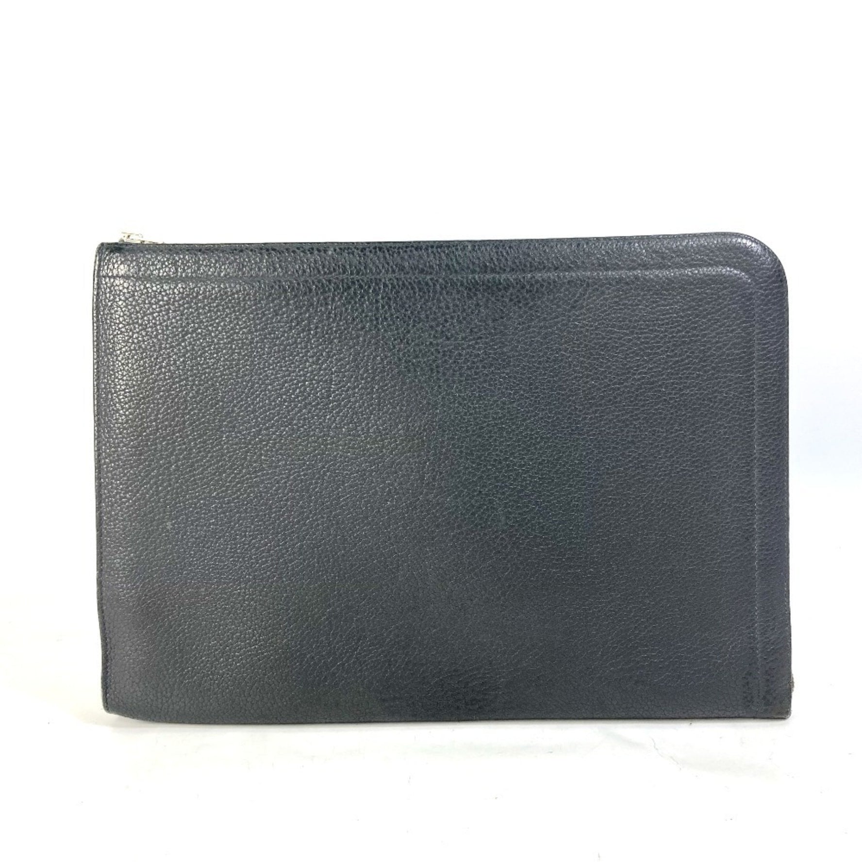HERMES L-shaped zipper closure for tablets and laptops, clutch bag, leather