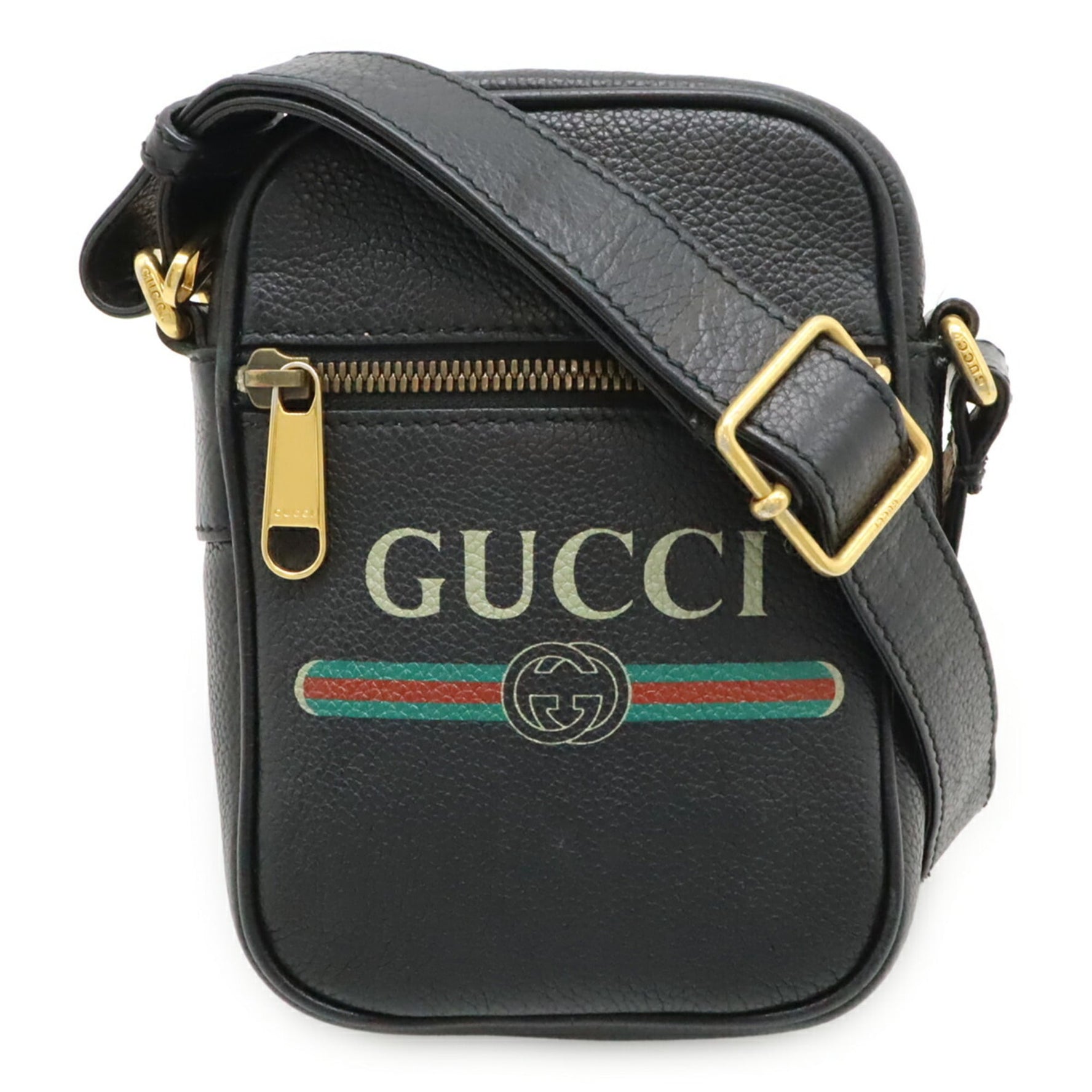 GUCCI print shoulder bag pochette leather