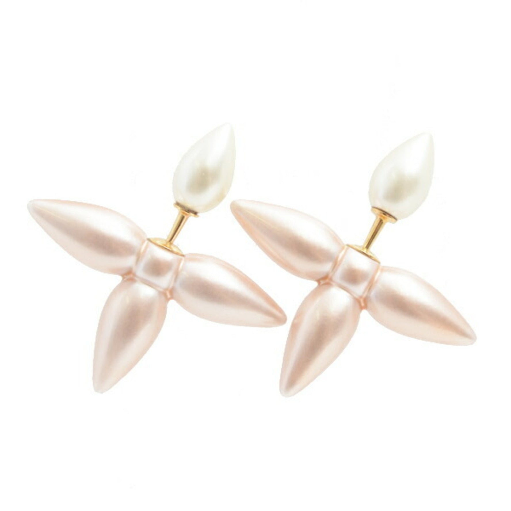 Louis Vuitton Earrings Boucle D'oreille Louisette Pink x White GP