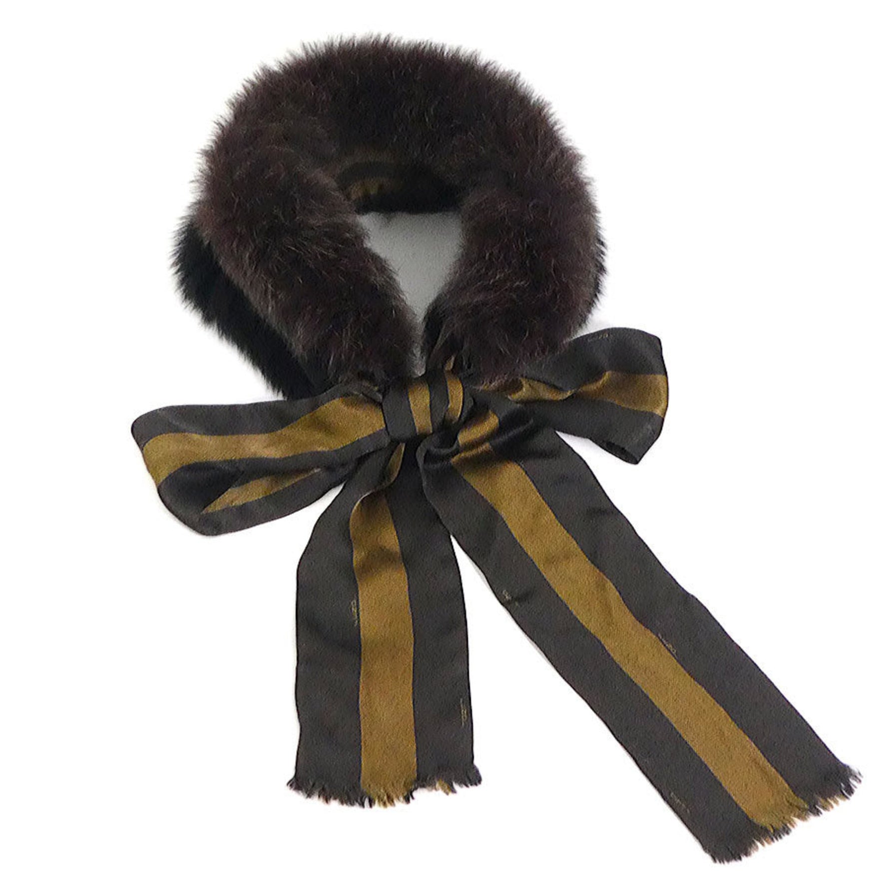 FENDI scarf, fox, rabbit fur, silk