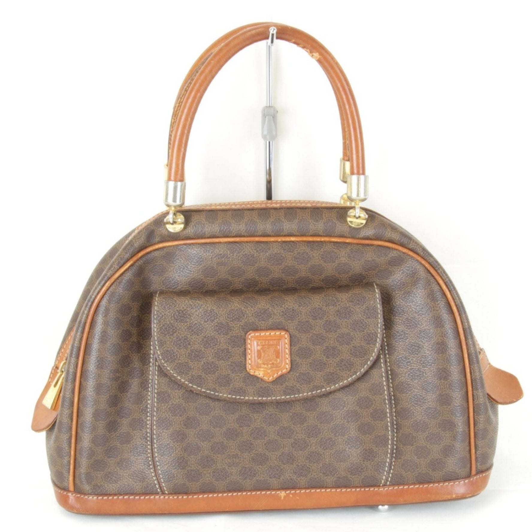 CELINE Macadam handbag, leather, half-moon bag