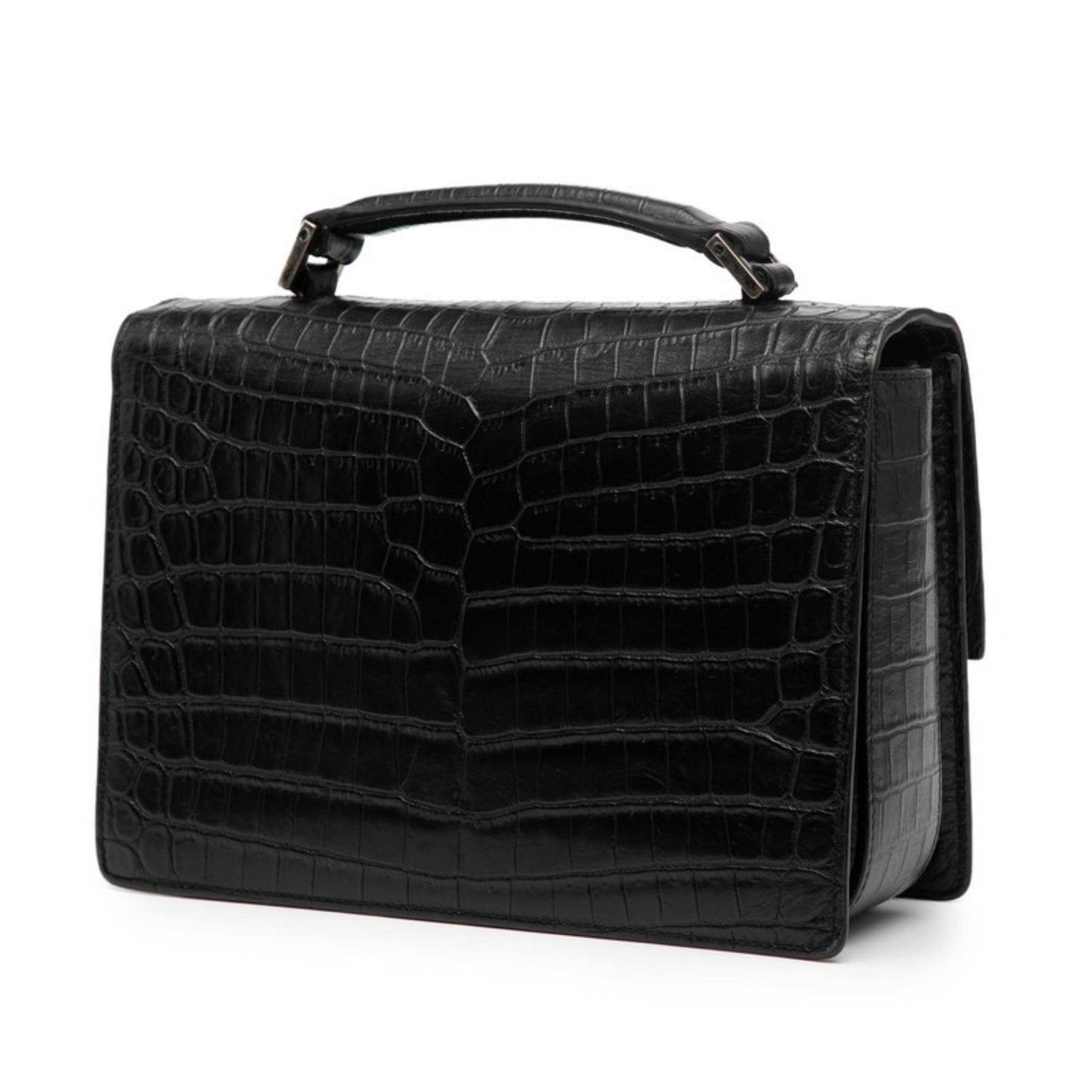 Saint Laurent Belle Chasse Crocodile Embossed Handbag/Shoulder Bag, Leather, SAINT LAURENT