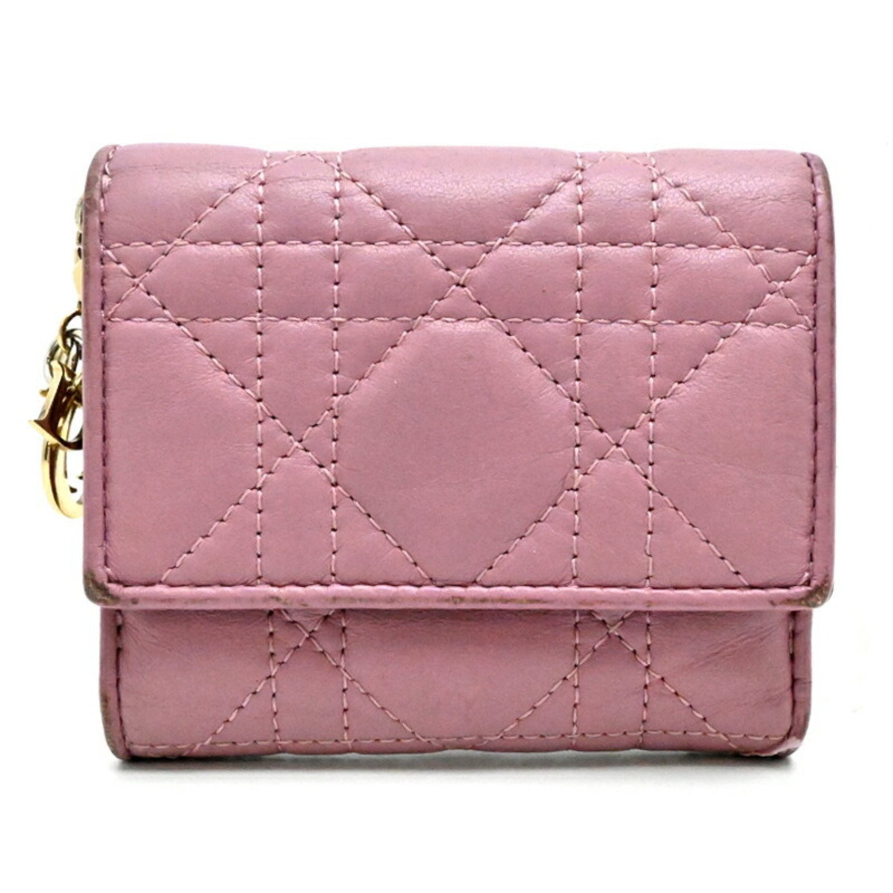 Christian Dior Lotus Wallet Tri-fold ONMJ Leather Dark