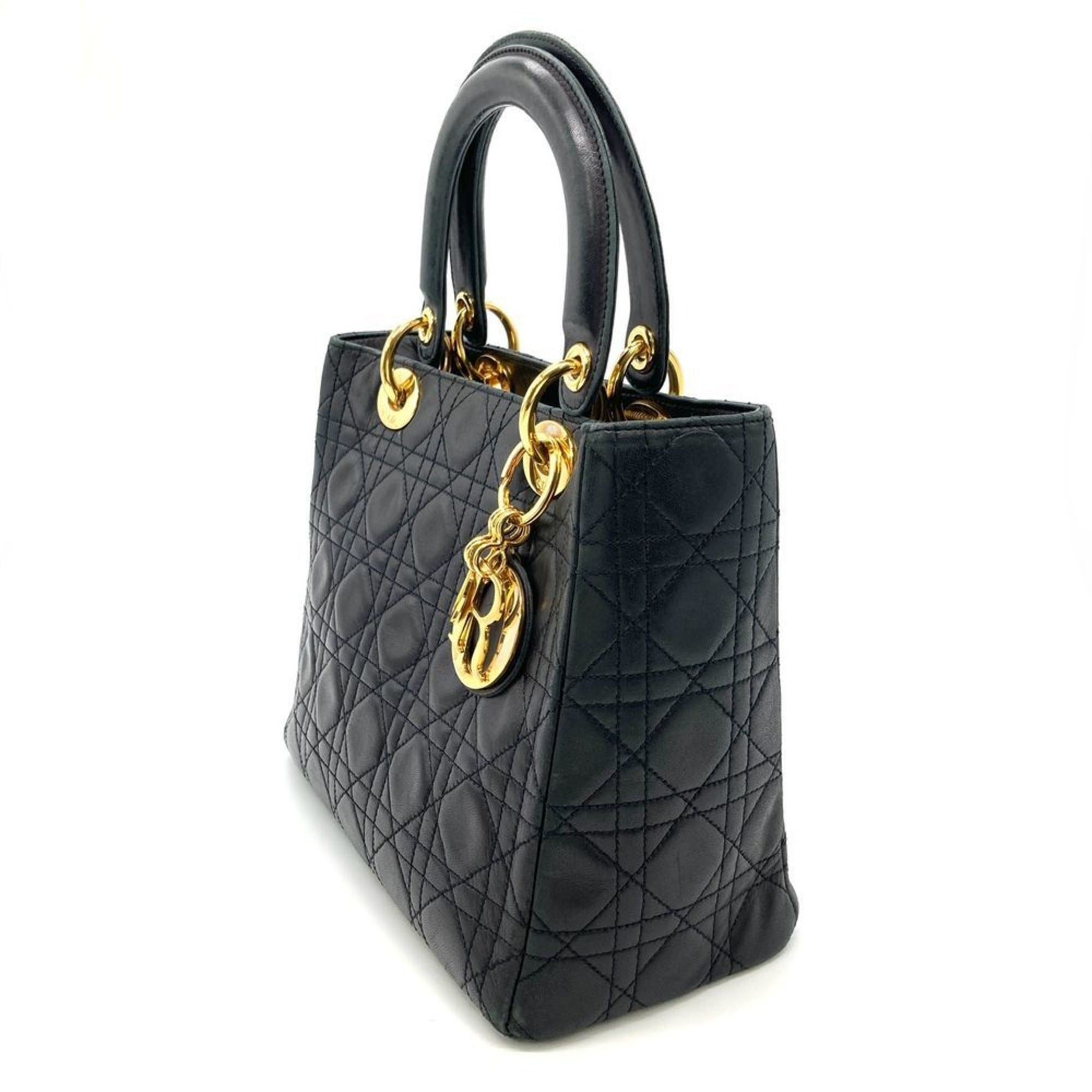 Christian Dior Dior Lady Handbag Leather