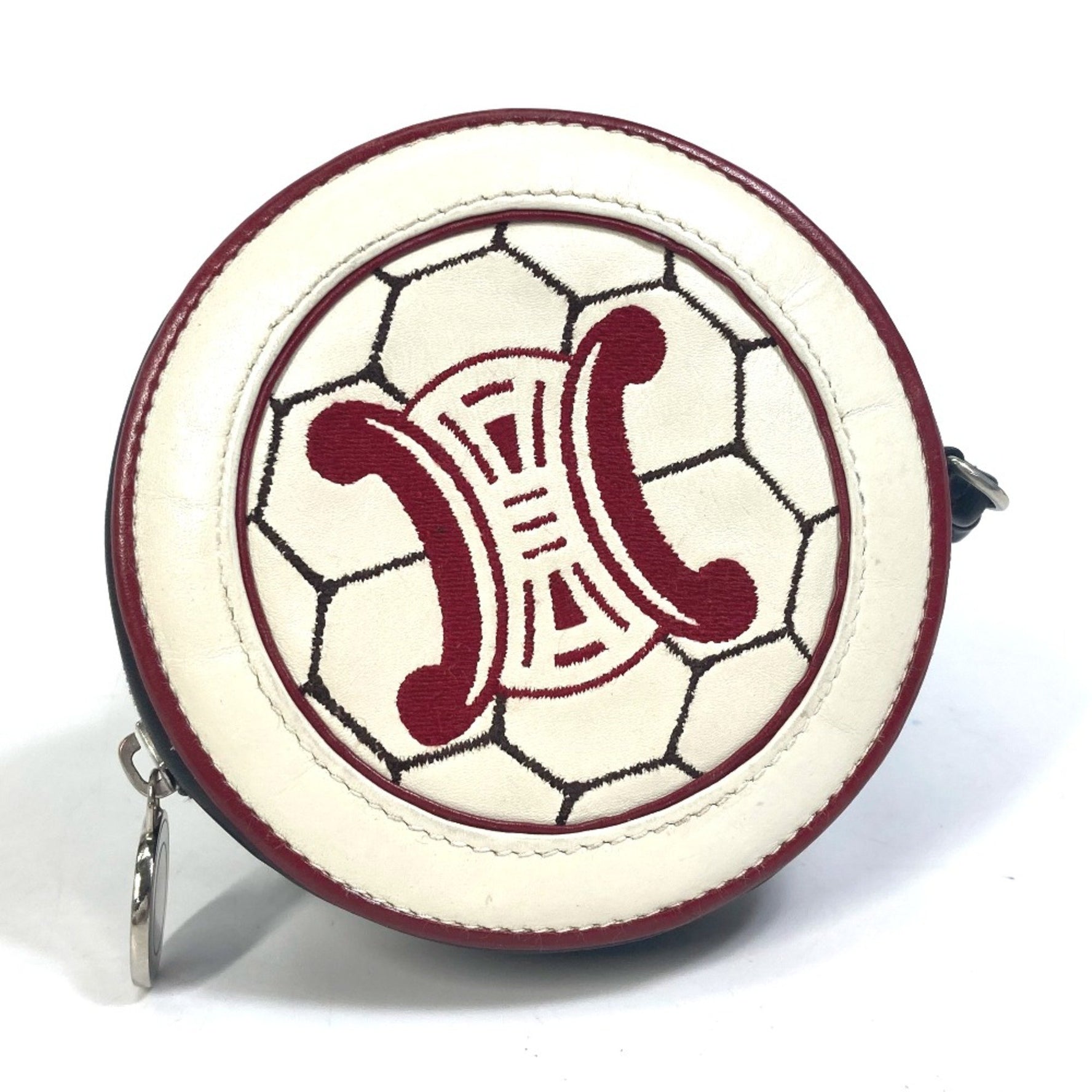 CELINE Wallet Coin Compartment soccer ball coin purse Red
