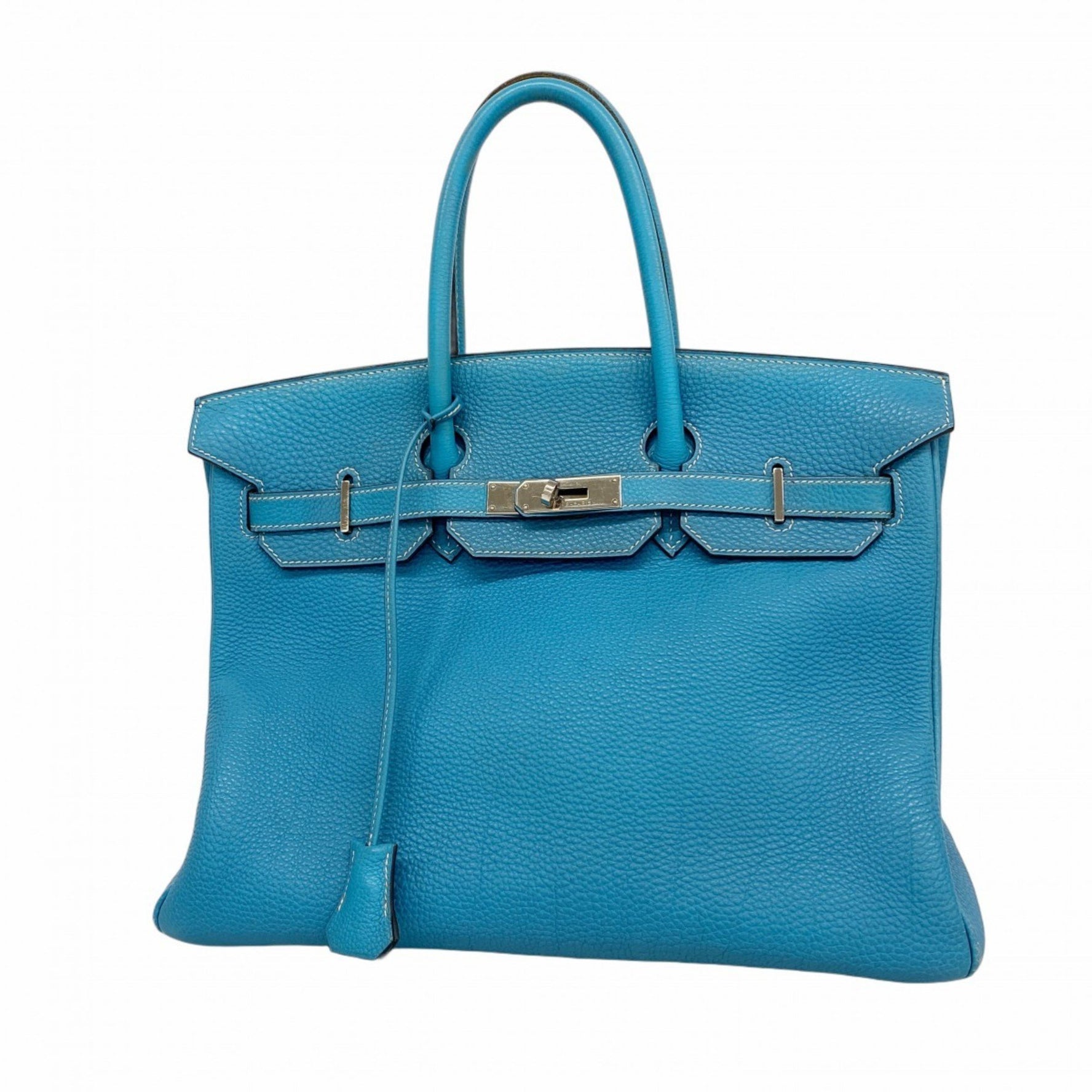 Hermes Hermès Birkin 35 Togo Blue Jean Handbag (H Stamp) for Women