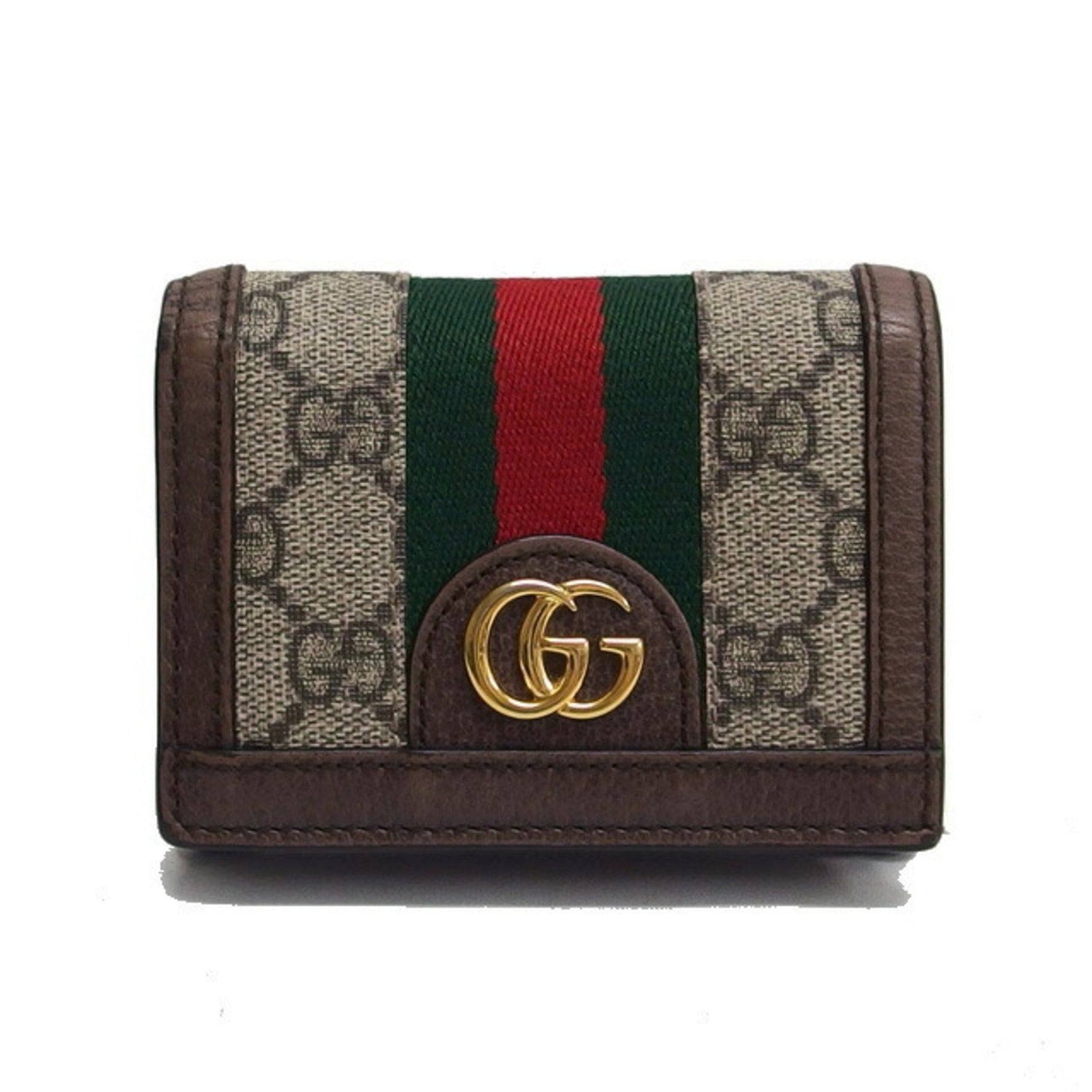 Gucci Ophidia Bi-fold Compact Wallet GG Pattern Sherry Line