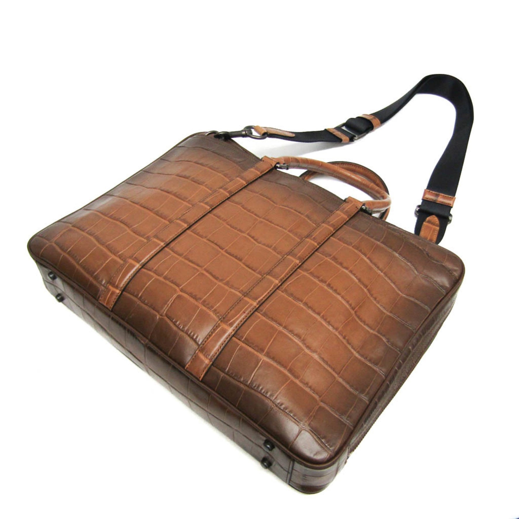Coach Metropolitan Slim Leather Briefcase,Handbag,Shoulder Bag Dark Brown
