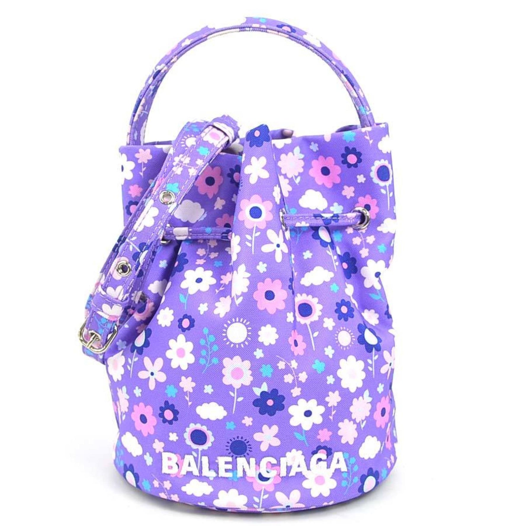 BALENCIAGA Handbag Shoulder Bag Wheel XS Nylon Canvas Purple x Multicolor