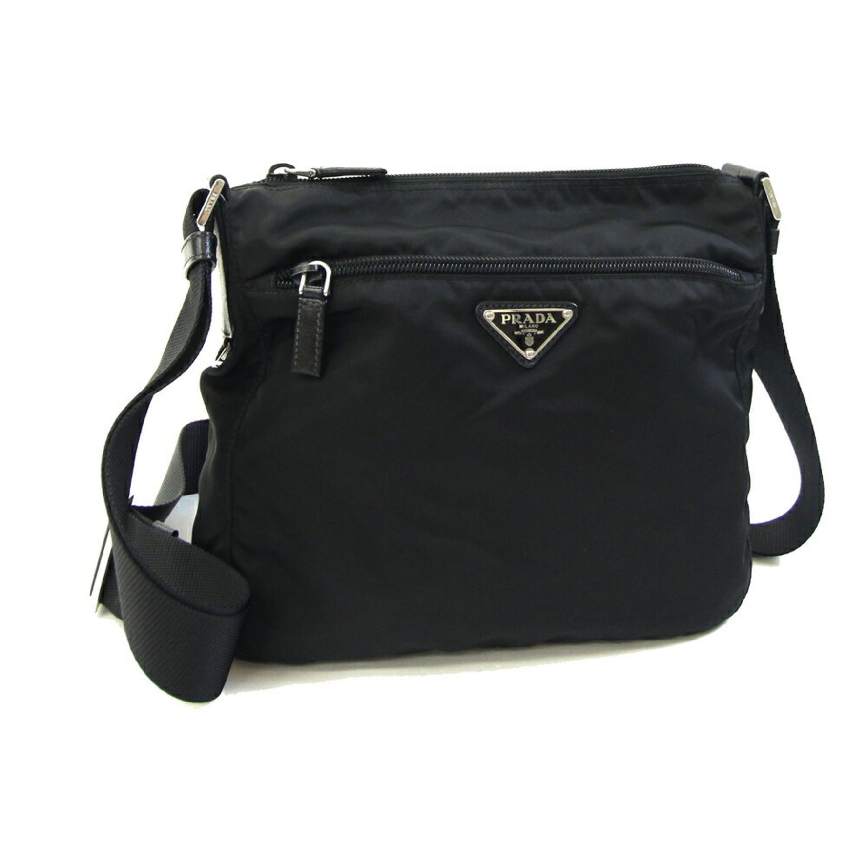Prada Shoulder Bag Black Nylon and Leather Crossbody