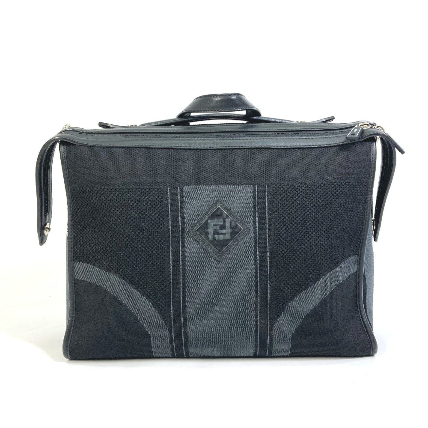 Fendi logo Bag Hand Bag Business bag /Gray
