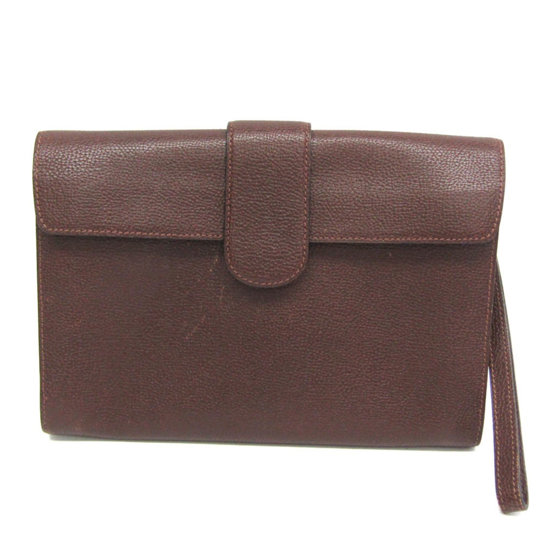 Delvaux Men,Women Leather Clutch Bag Brown