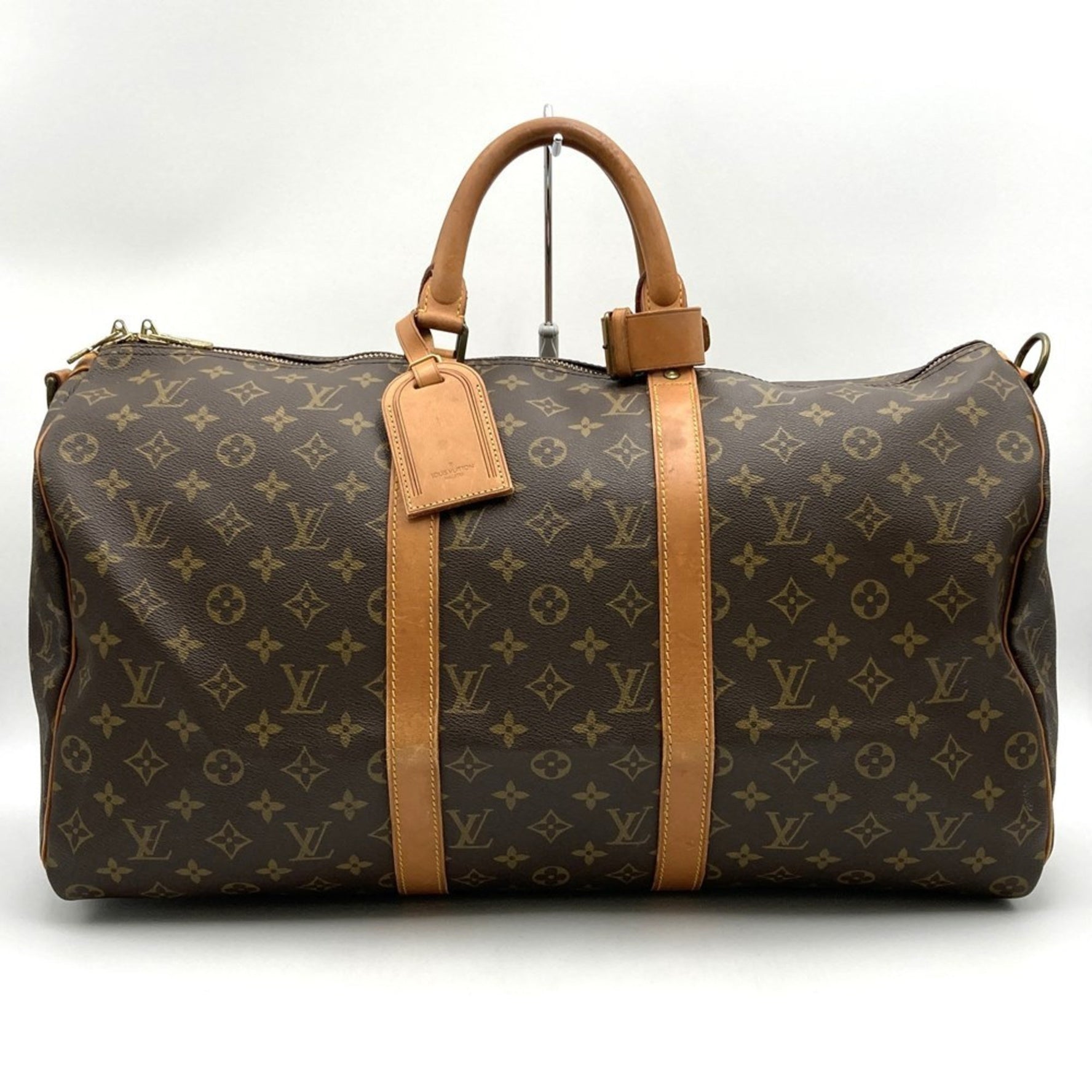 Louis Vuitton Boston Bag Keepall 50 Bandouliere Brown Monogram Canvas