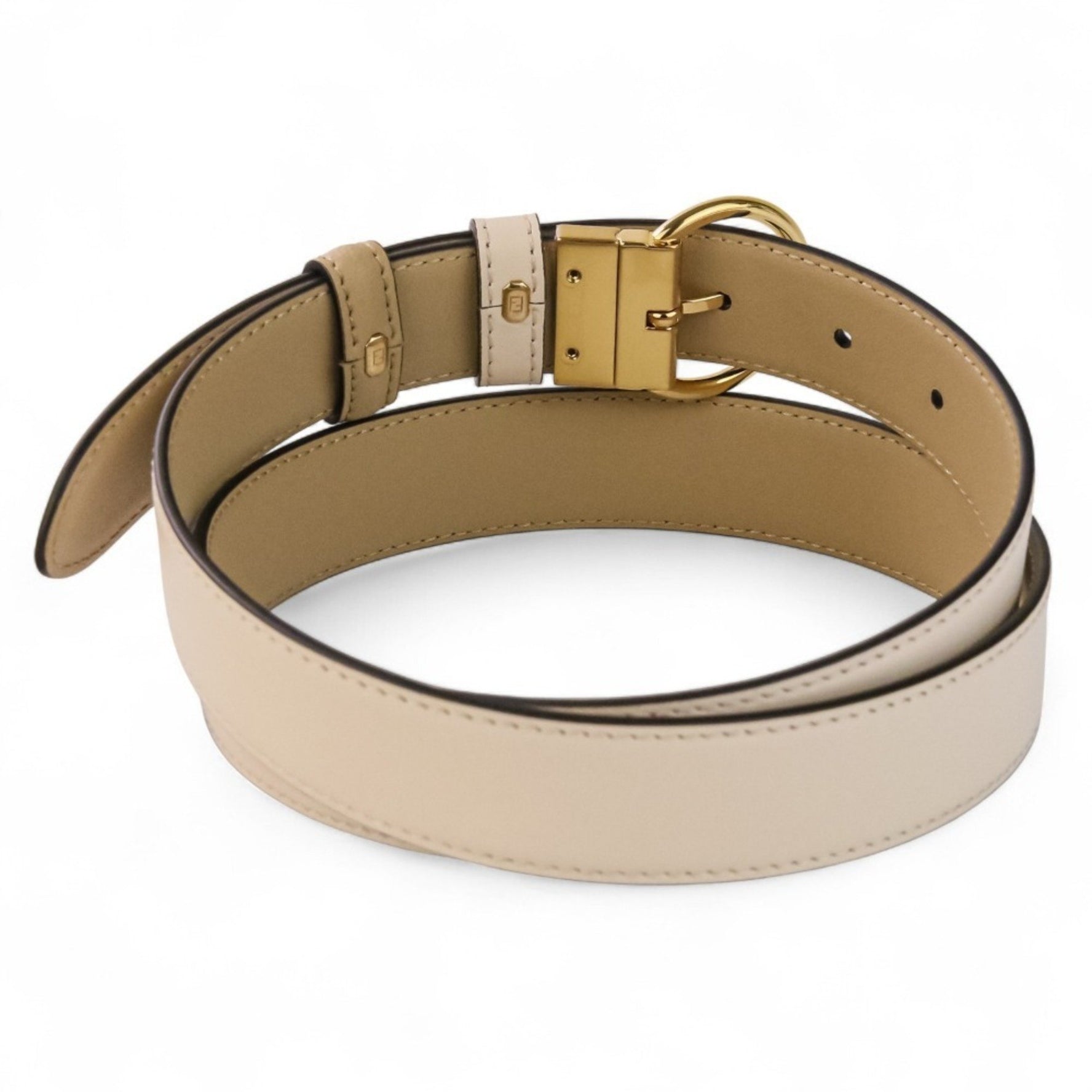 FENDI Reversible Leather FF Belt in Cappuccino