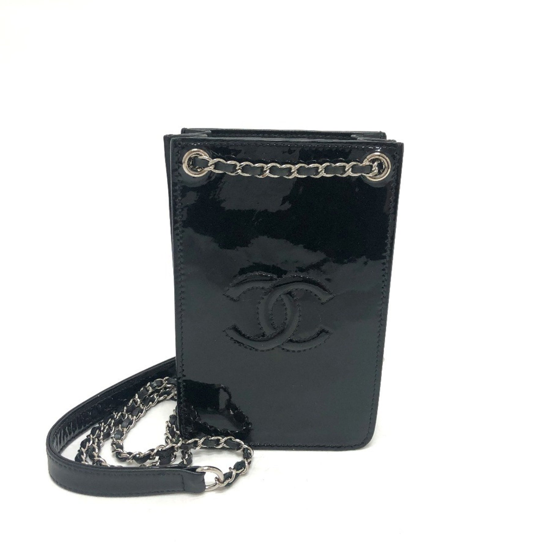 CHANEL Coco Mark Pouch Chain Shoulder Bag Enamel