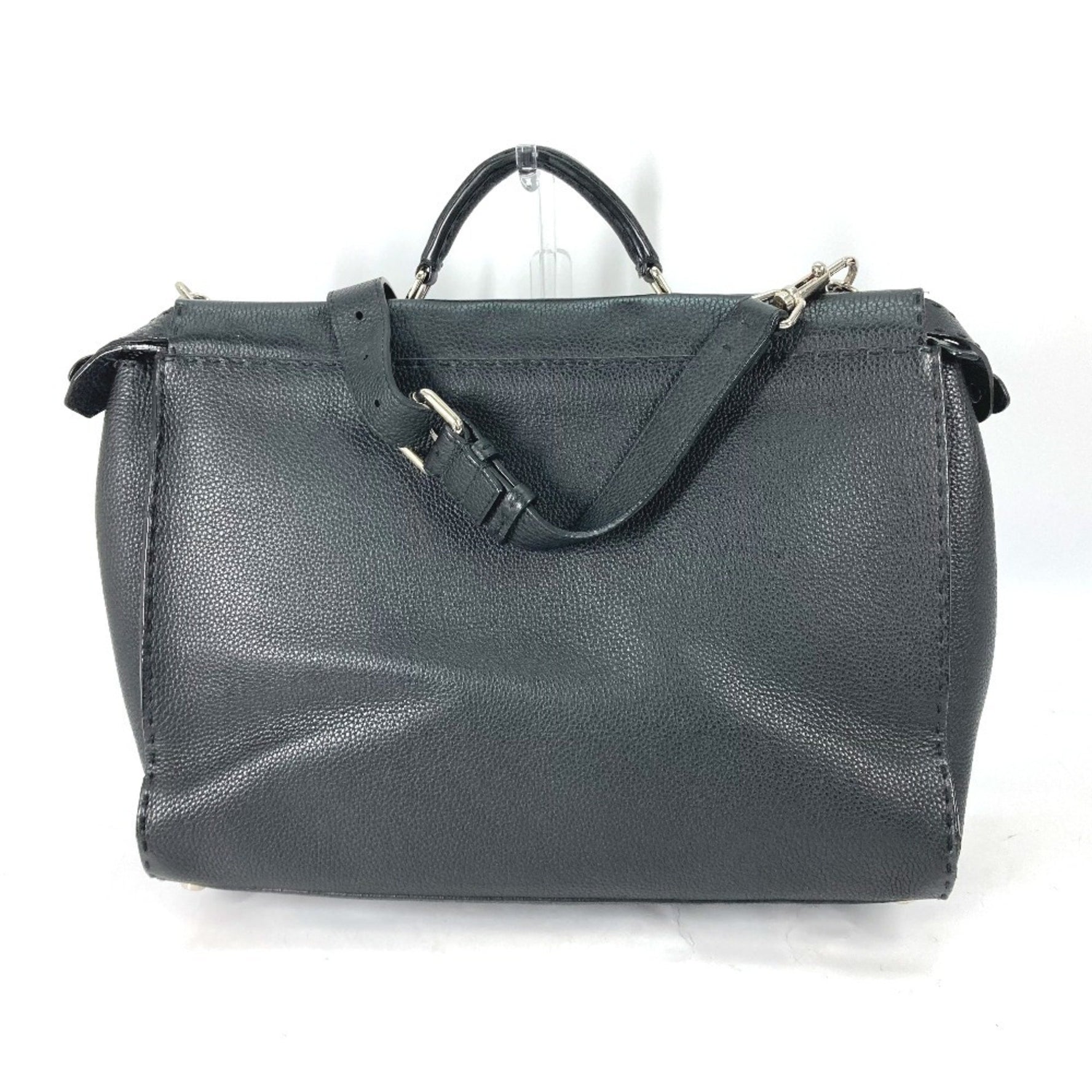 FENDI Selleria Peekaboo Handbag, Shoulder Bag, Business Leather, Black