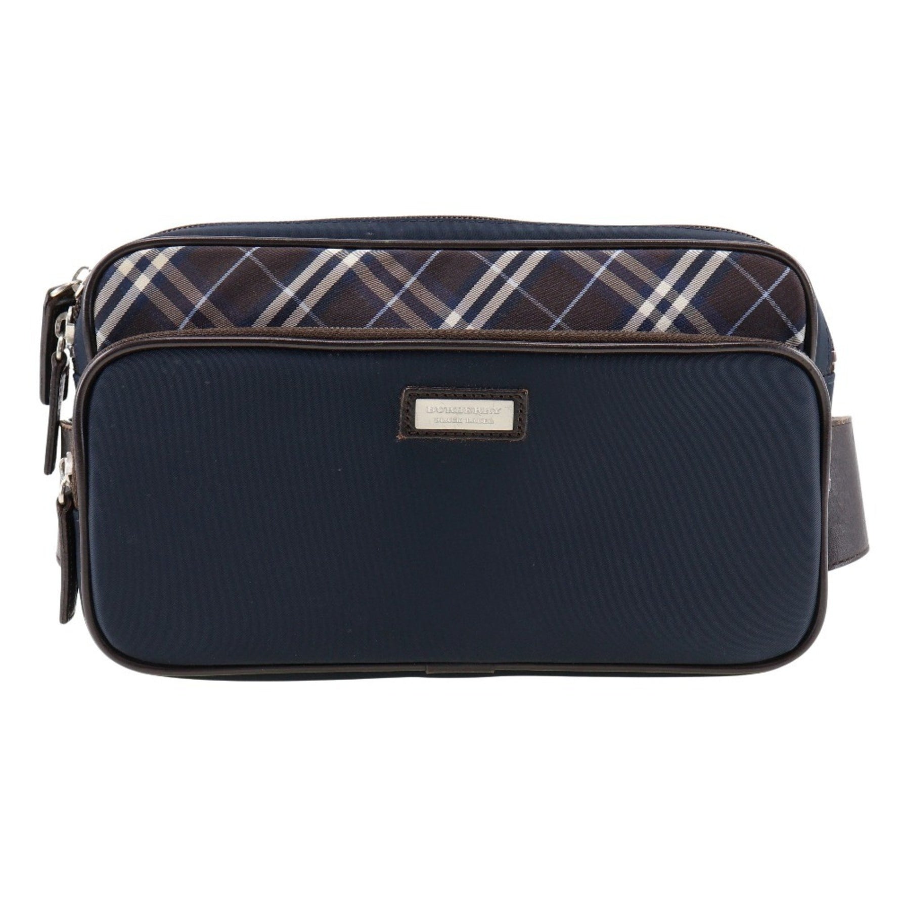 Burberry Label Nylon Waist Bag Double Men's