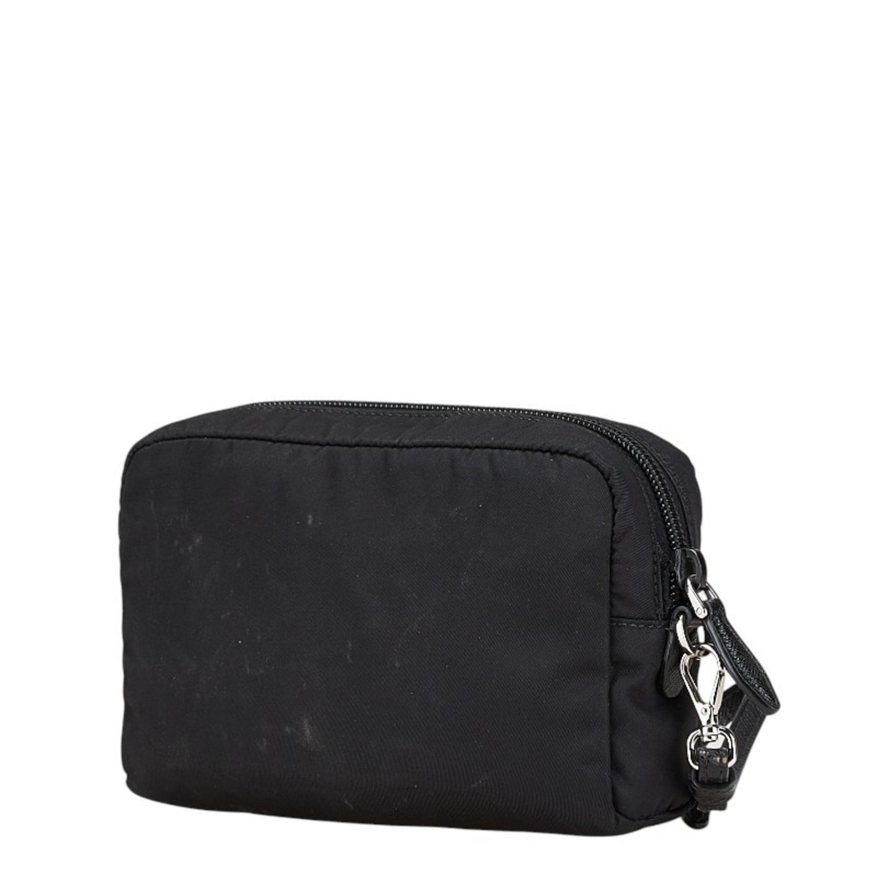 Prada Vera Re-Nylon Triangle Logo Pouch, Small Item Case, Nylon
