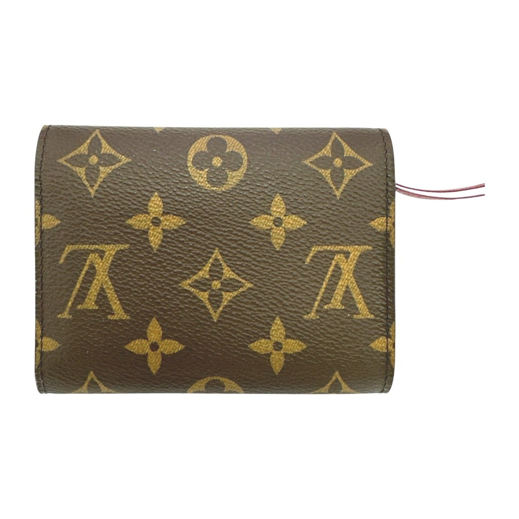 Louis Vuitton Wallet/Coin Case Business Card Holder/Card with Coin Purse Monogram Portefeuille Victorine Canvas Red