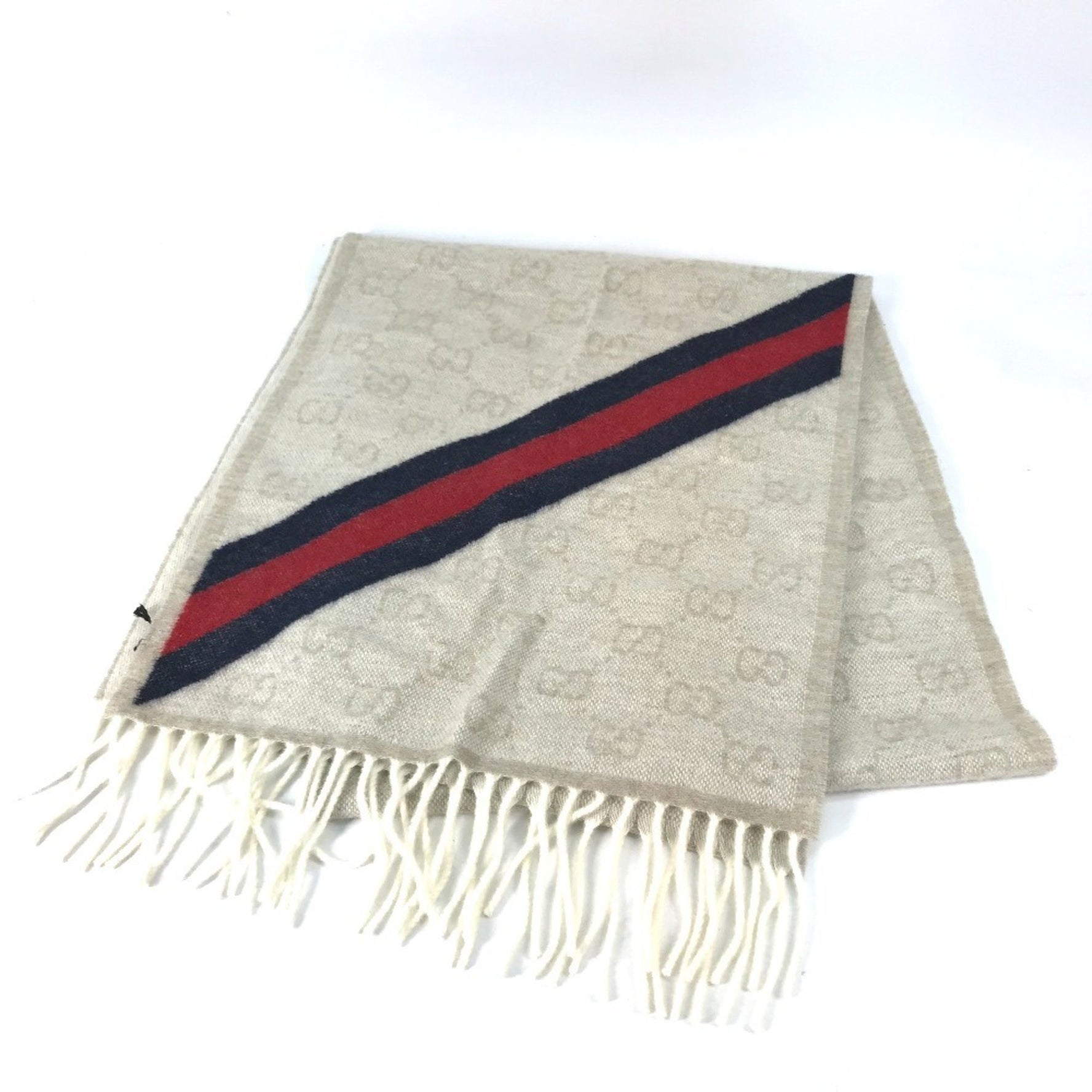 GUCCI GG Sherry Line Scarf Wool Men's