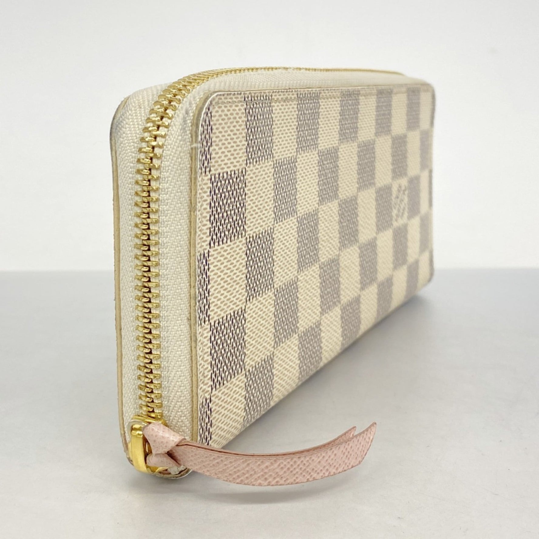 Louis Vuitton Damier Azur Portefeuille Clemence Wallet White Rose Ballerine