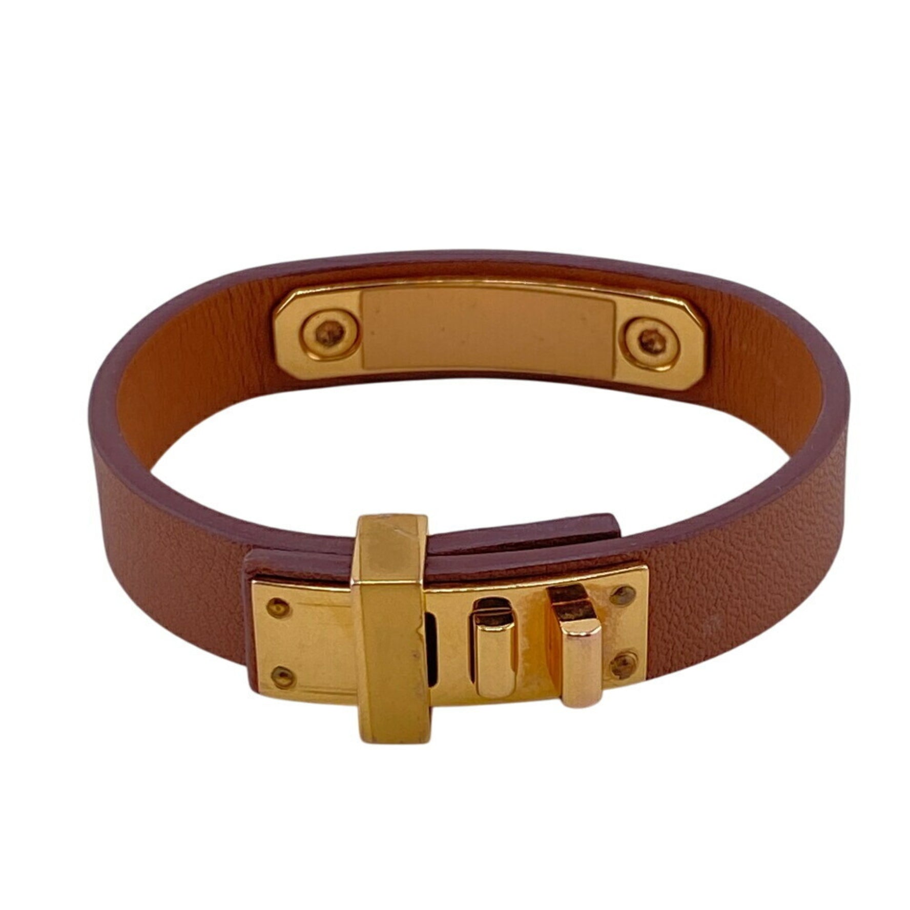 HERMES Asdukur Bracelet High Ankle Bangle Arm Wrist Brown Unisex