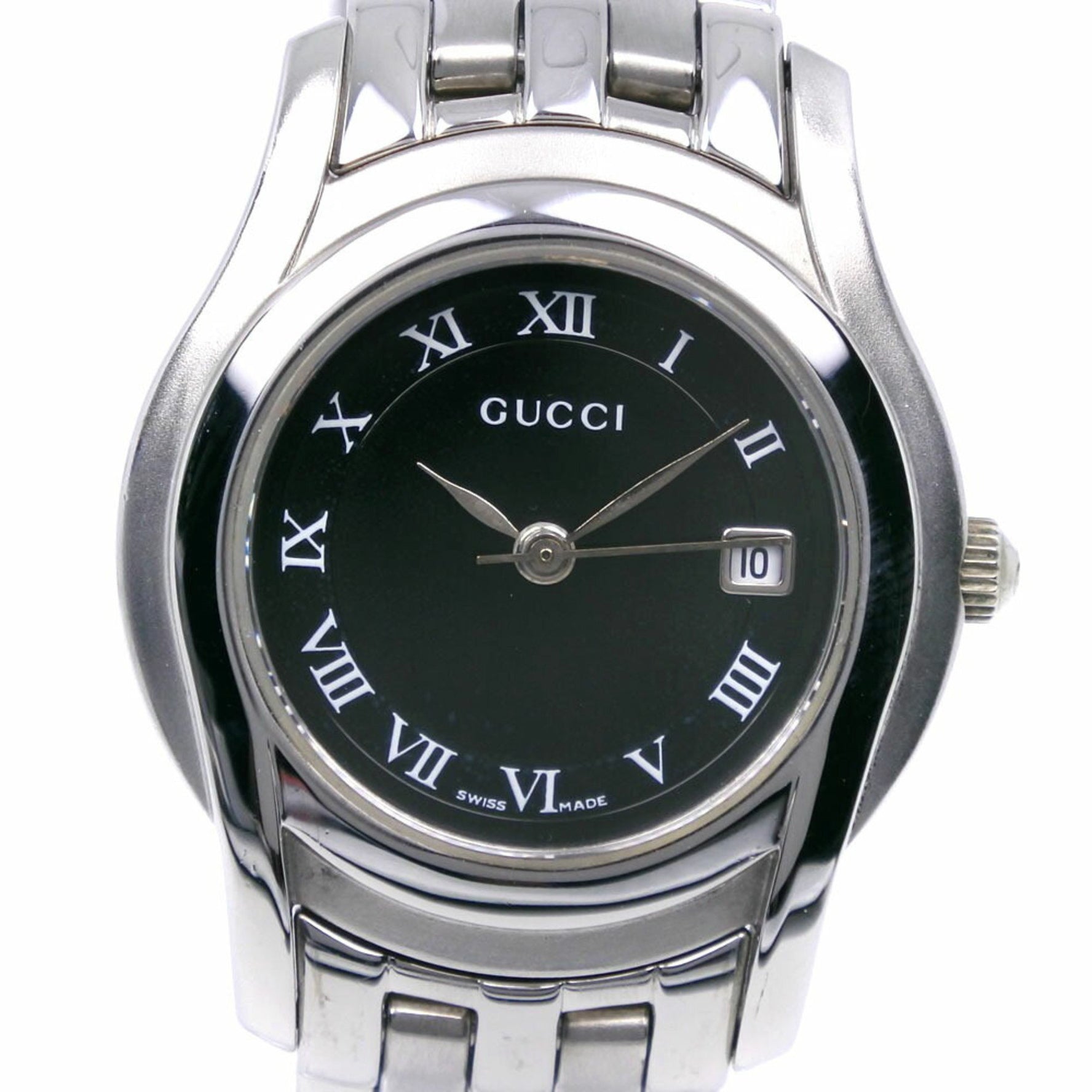 Gucci Watch Stainless Steel Quartz Analog Display Black Dial