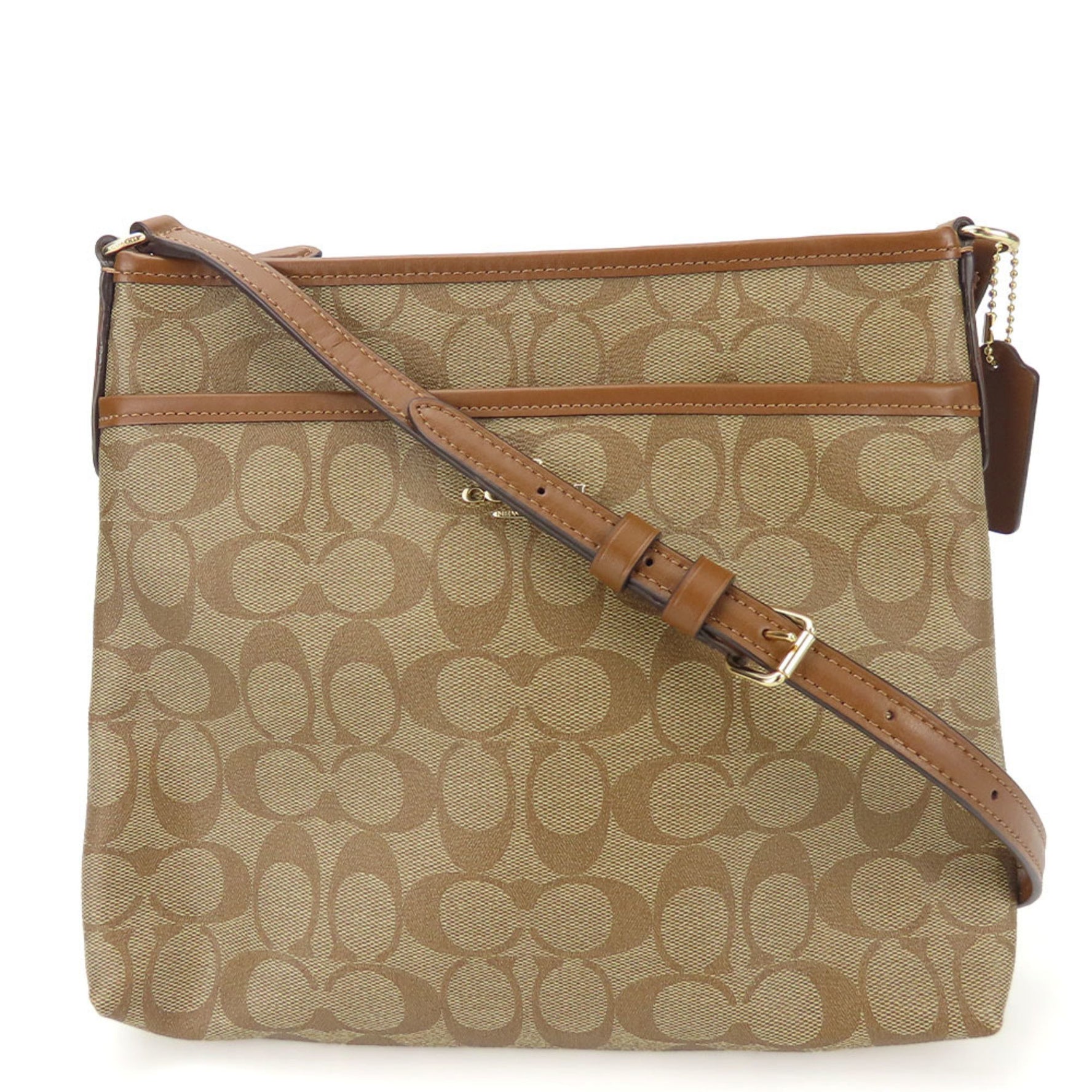 Coach Shoulder Bag Signature Leather Mocha
