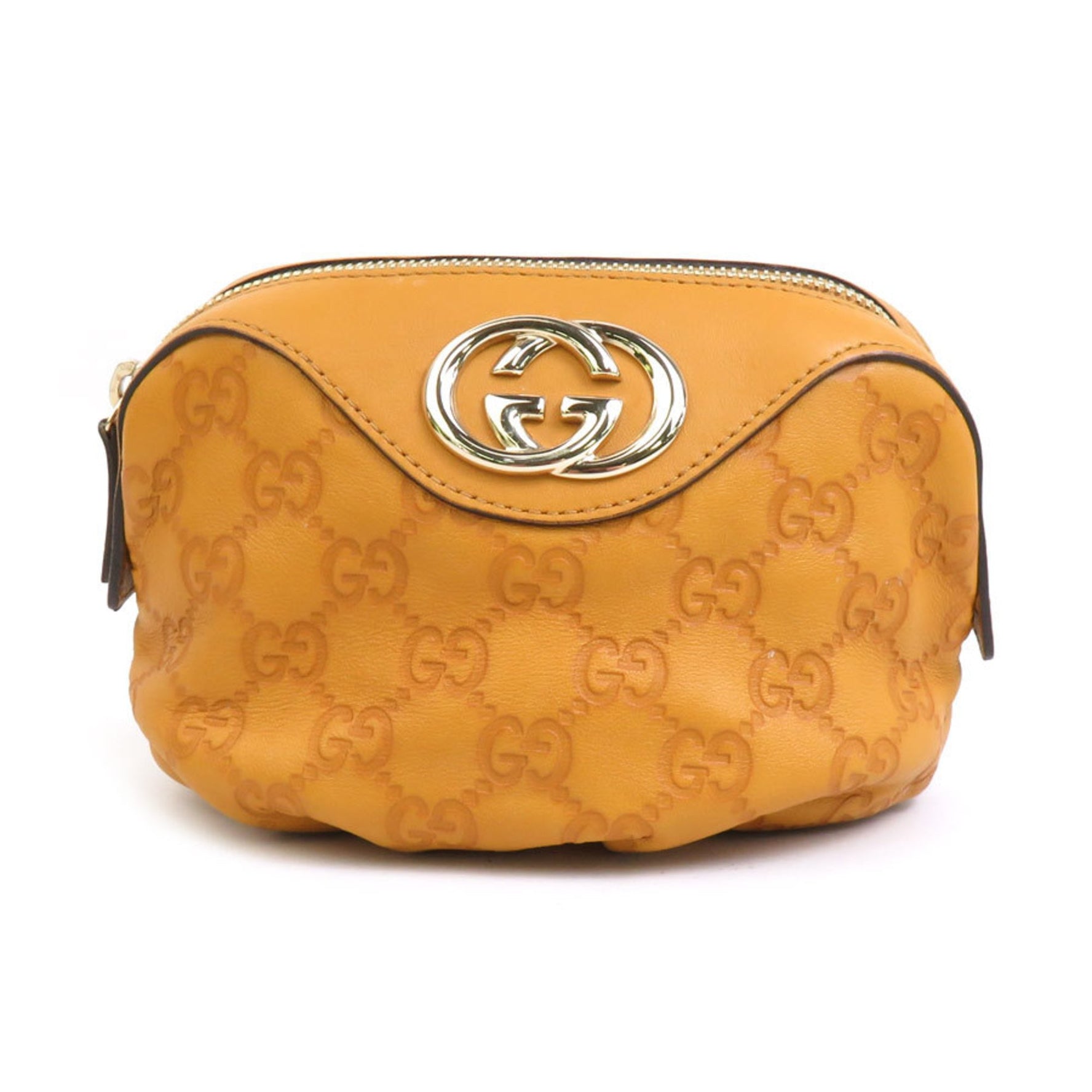 GUCCI pouch Guccissima leather light brown gold ladies
