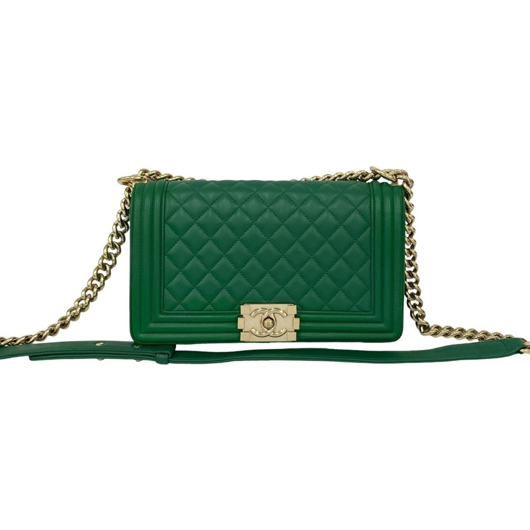 CHANEL Boy Coco Mark Lambskin Leather Chain Shoulder Bag