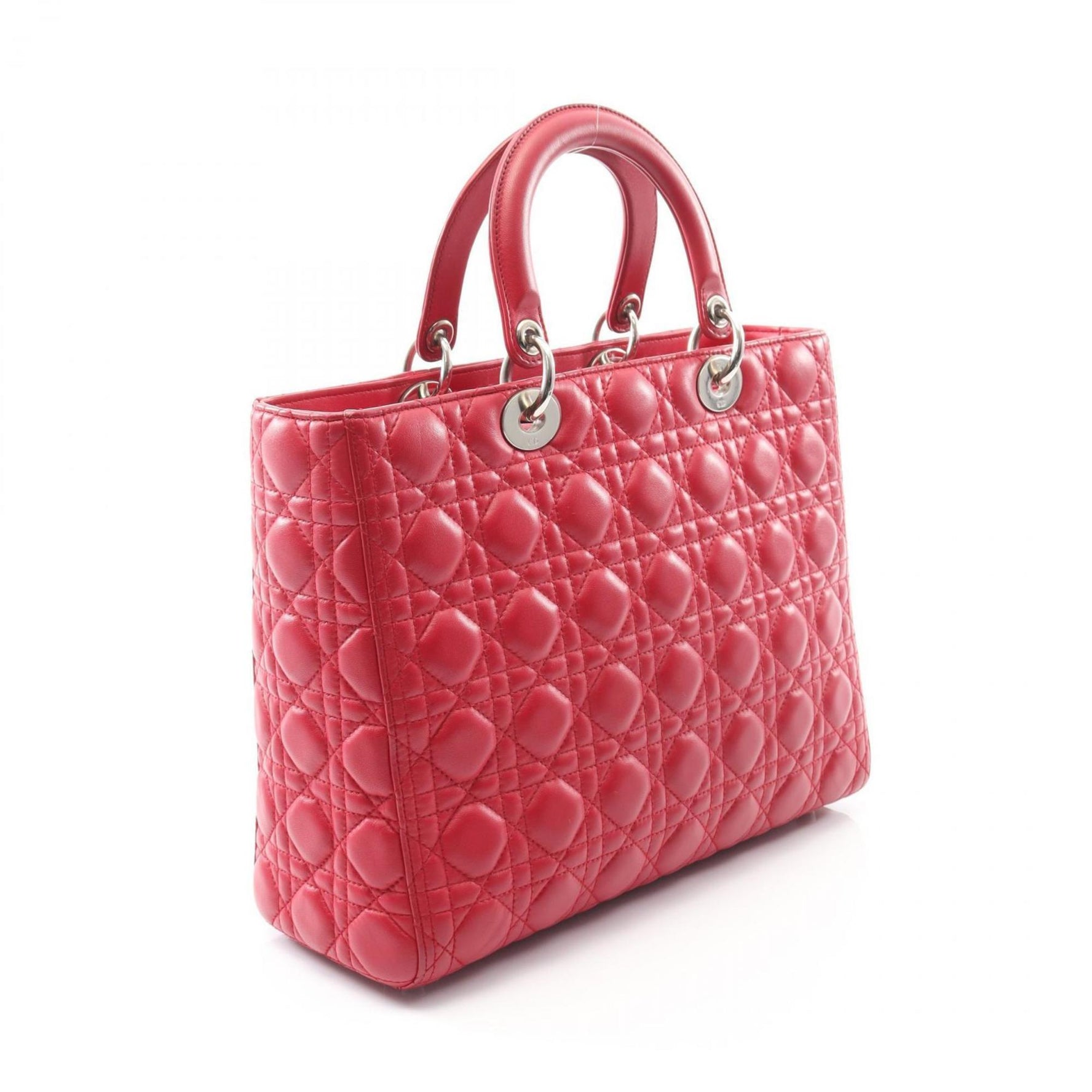 Christian Dior Dior Lady Large Cannage Handbag, Leather, Red