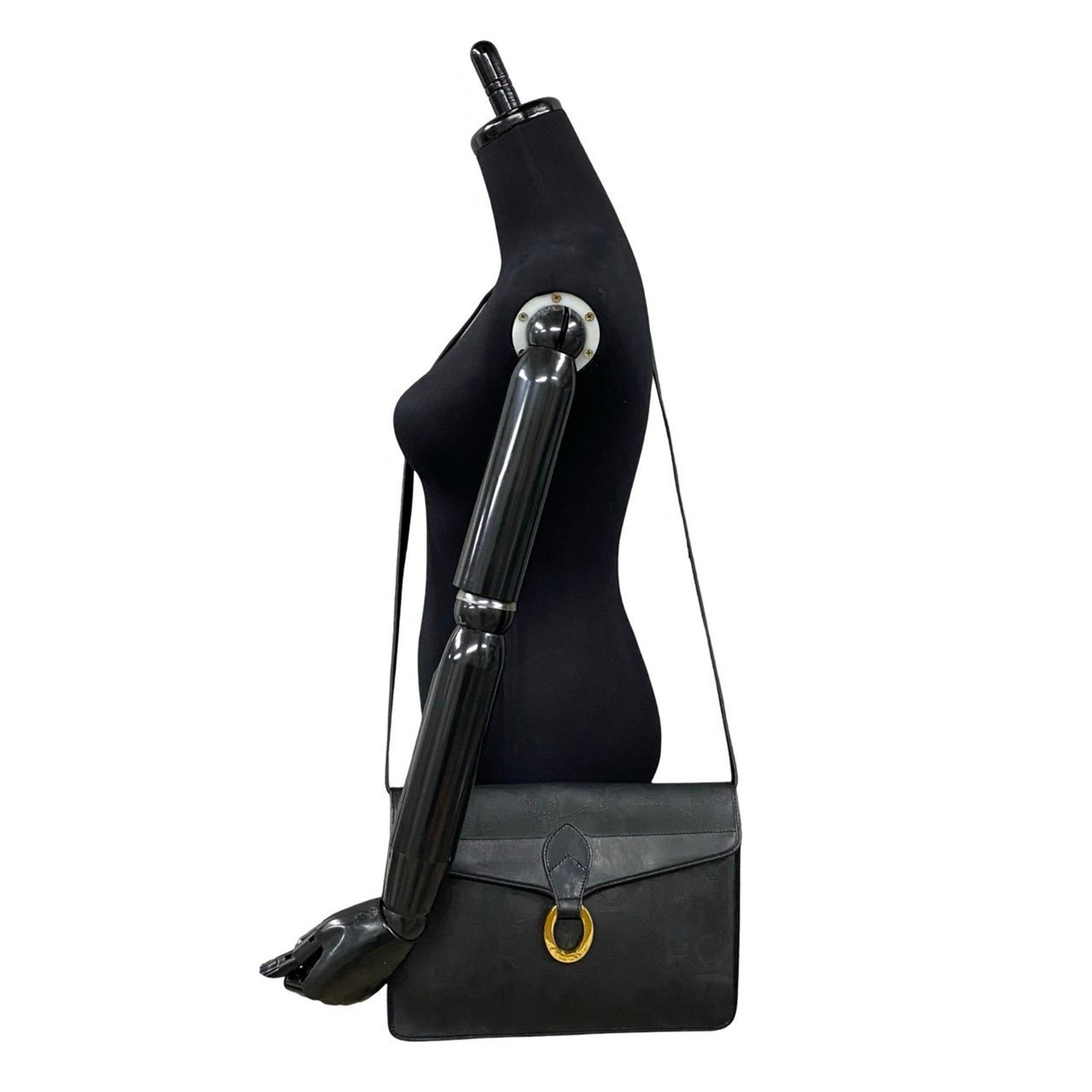 Christian Dior Leather Shoulder Bag with Trotter Pattern and Logo Hardware