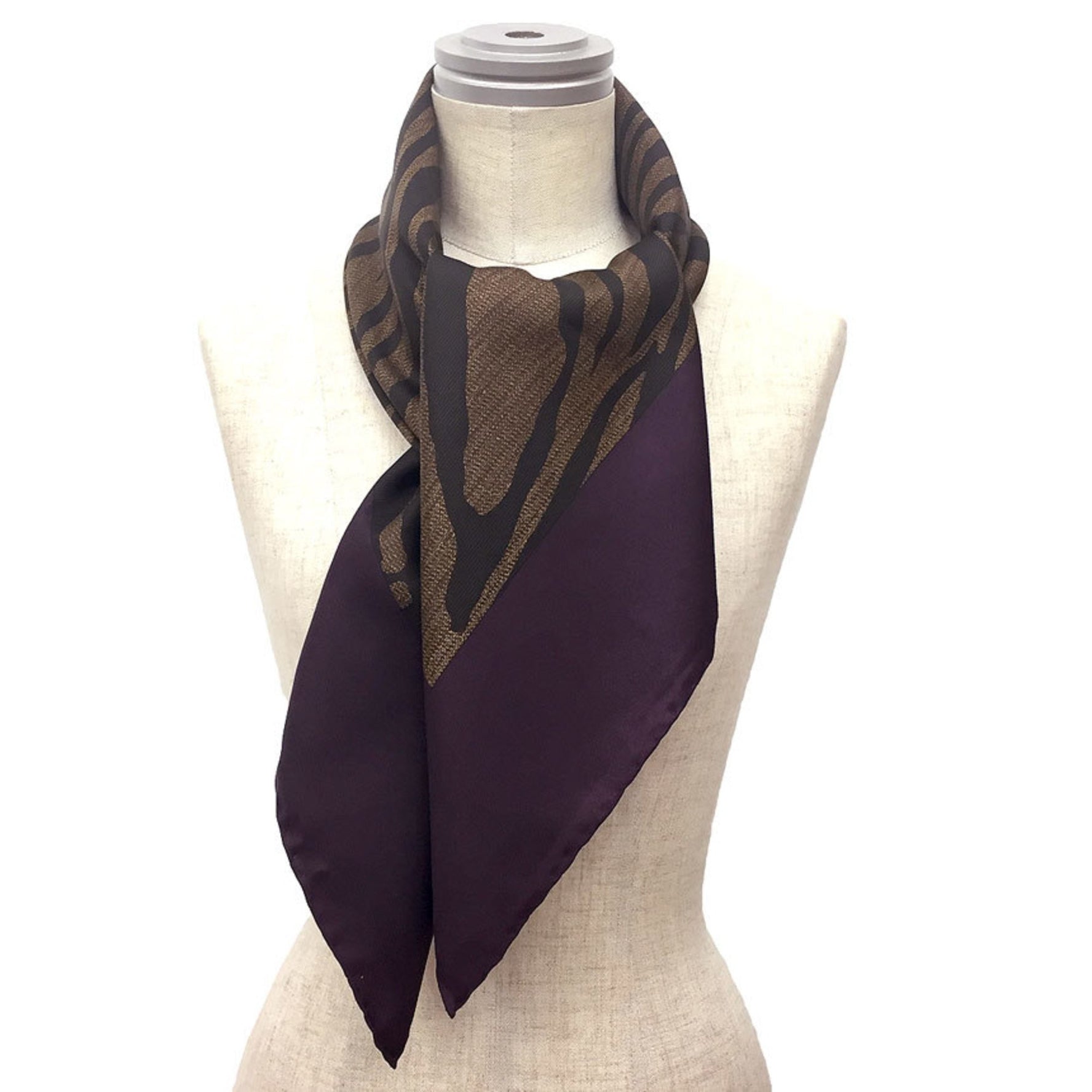 FENDI Scarf Muffler Zebra Print 100% Silk