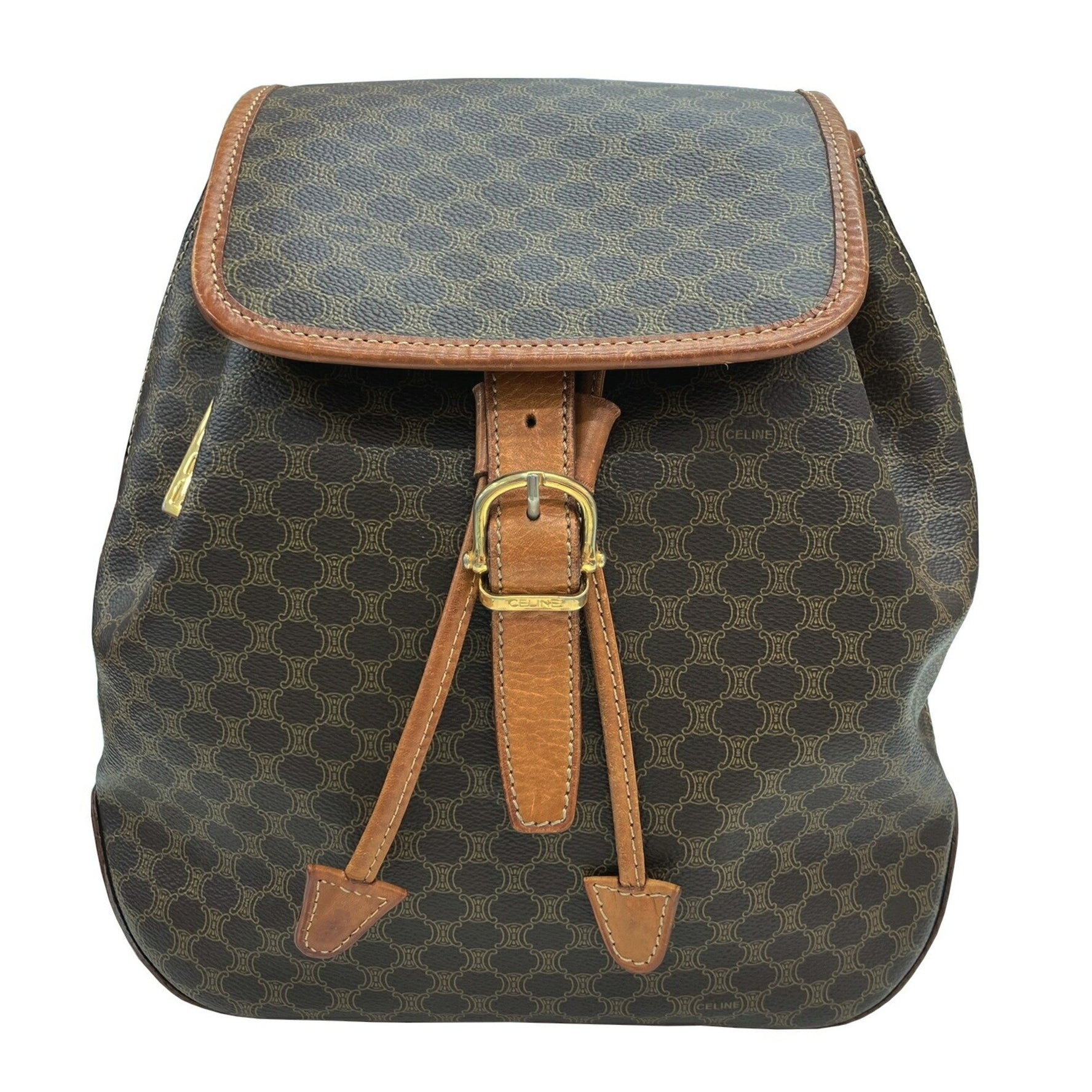 CELINE Macadam Pattern Backpack in Leather
