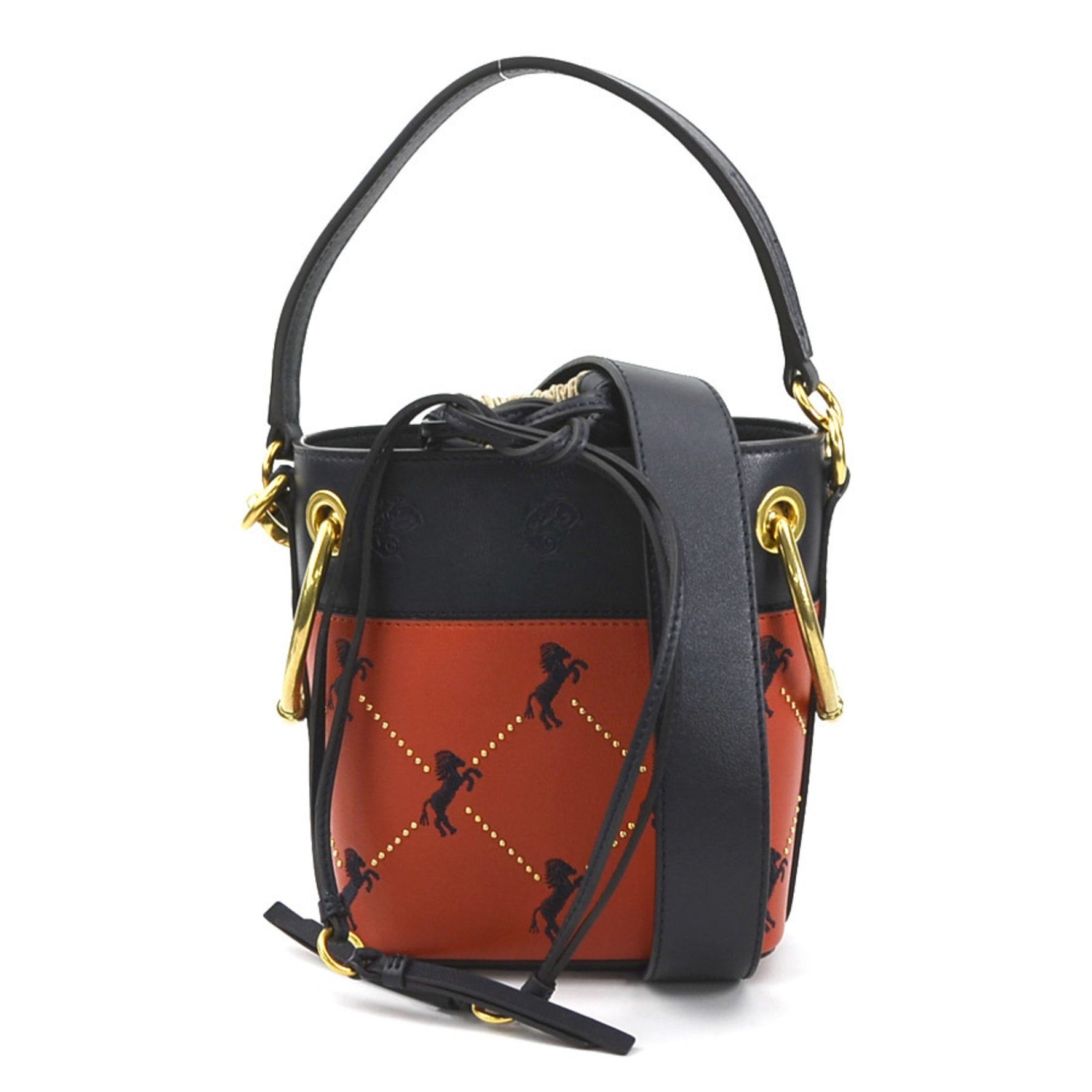 Chloé Chloe Shoulder Bag Leather Navy x Red