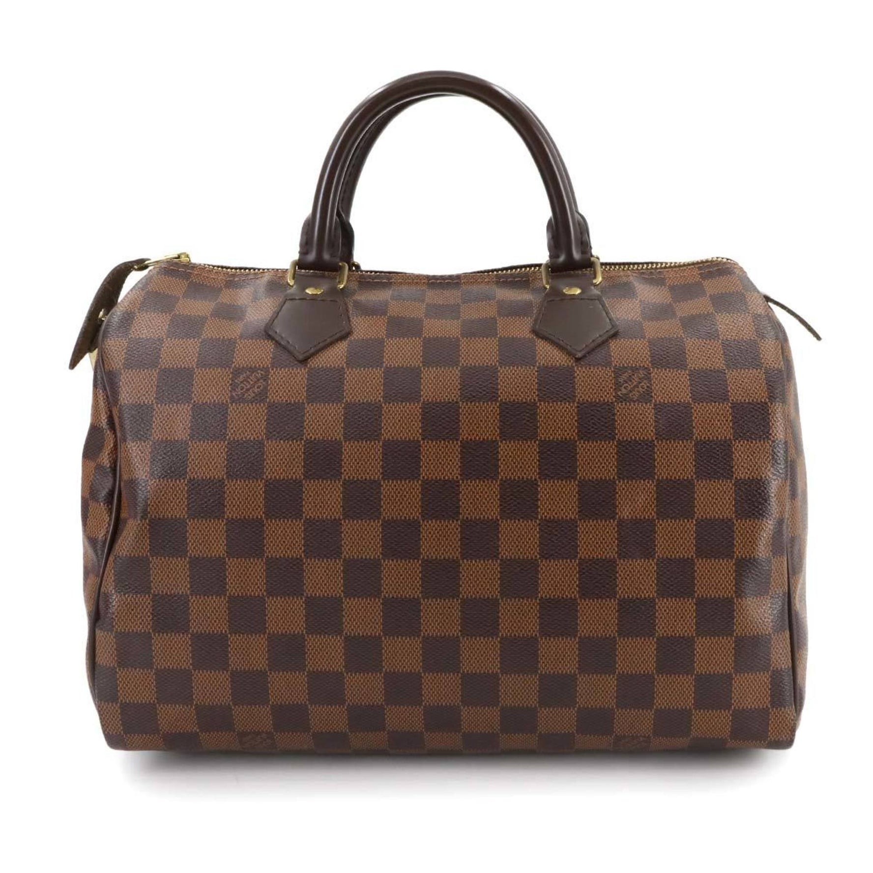 Louis Vuitton Damier Speedy 30 Handbag, Ebene Brown, Gold Hardware