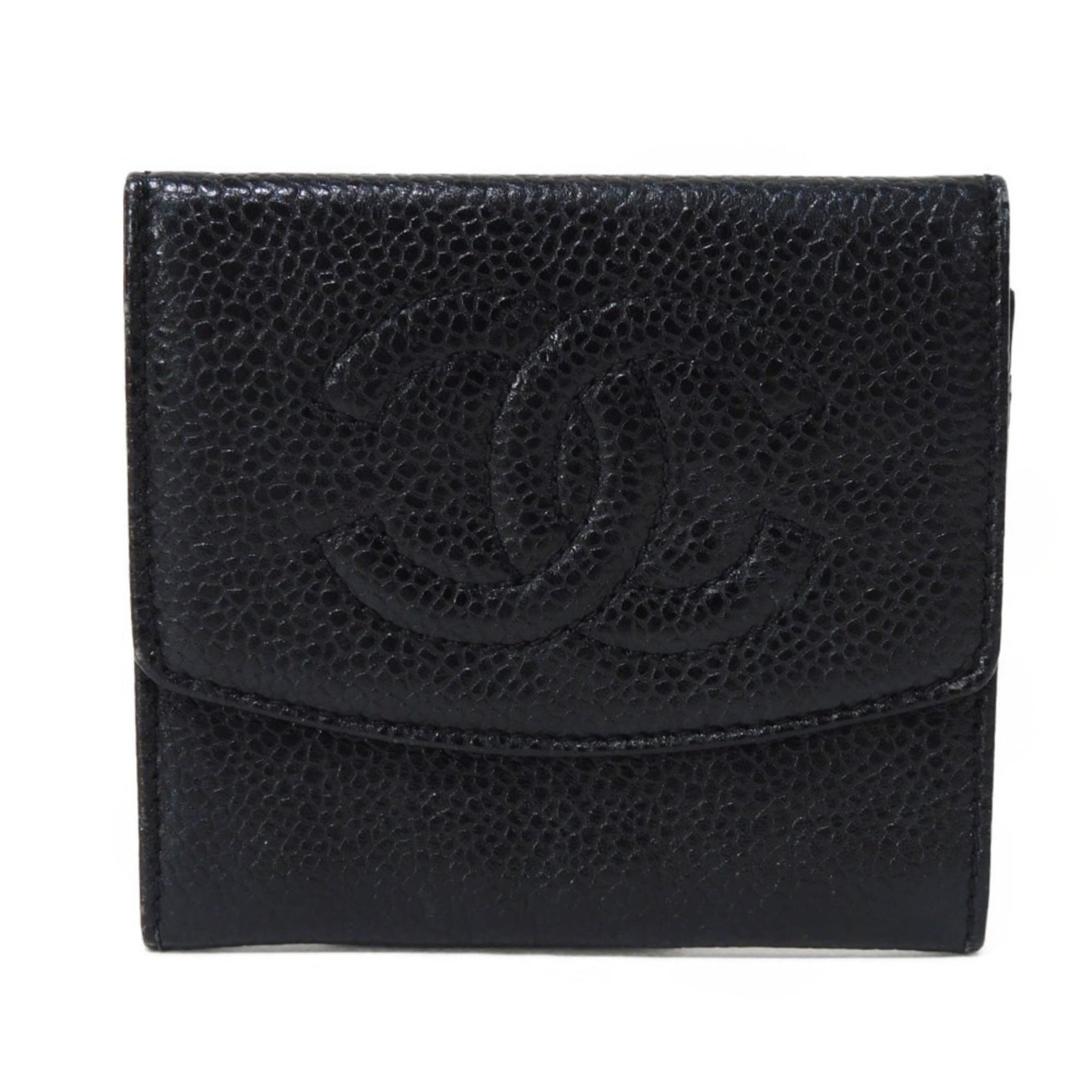 CHANEL coin case compact flap Coco mark CC series Deca caviar skin men's